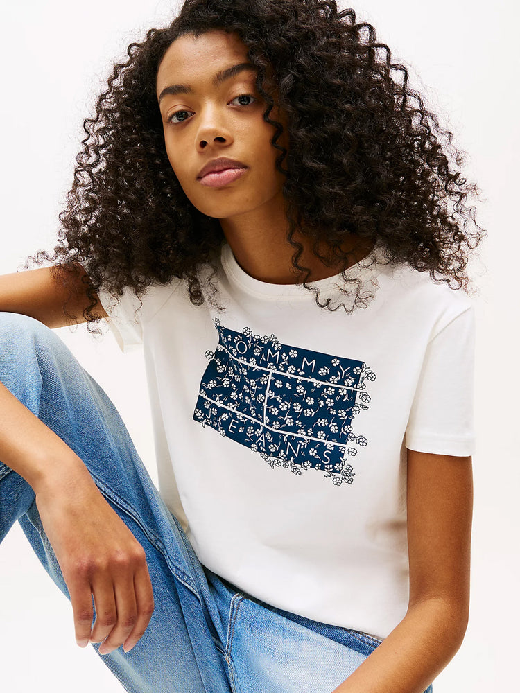 Γυναικείο t-shirt TJW REG FLORAL FLAG TEE DW0DW20897YBH  | DW0DW20897YBH