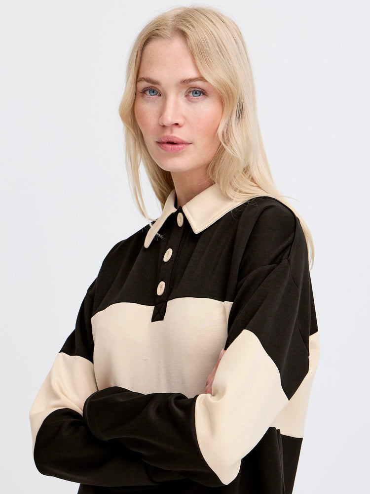 Γυναικεία μπλούζα polo BYPUSTI CONTRAST POLO PULLOVER 20818054 | 20818054