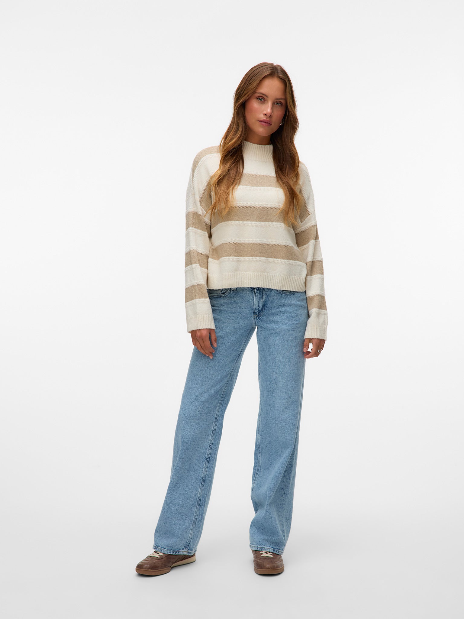 Γυναικεία μπλούζα πλεκτή VMINEZ LS HIGHNECK SHORT PULLOVER 10331538 | 10331538