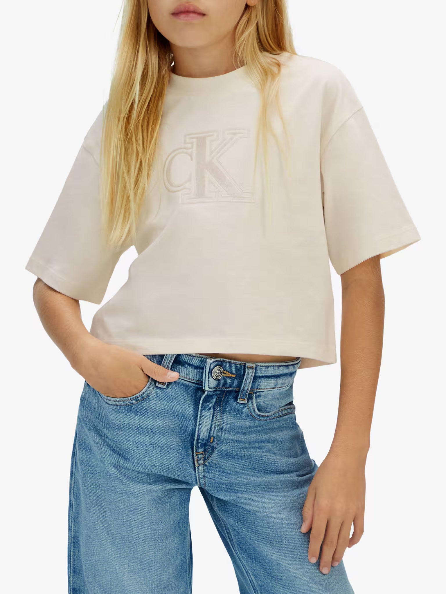 Παιδική μπλούζα VELVET MONOGRAM BOXY S/S T-SHIRT IG0IG03062PGB | IG0IG03062PGB