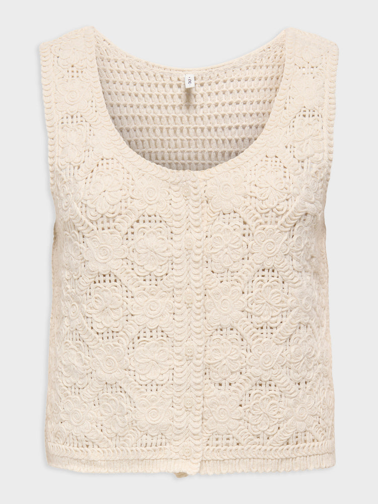 Γυναικείο γιλέκο πλεκτό ONLGINA SL U-NECK BUTTON VEST KNT 15373596 | 15373596