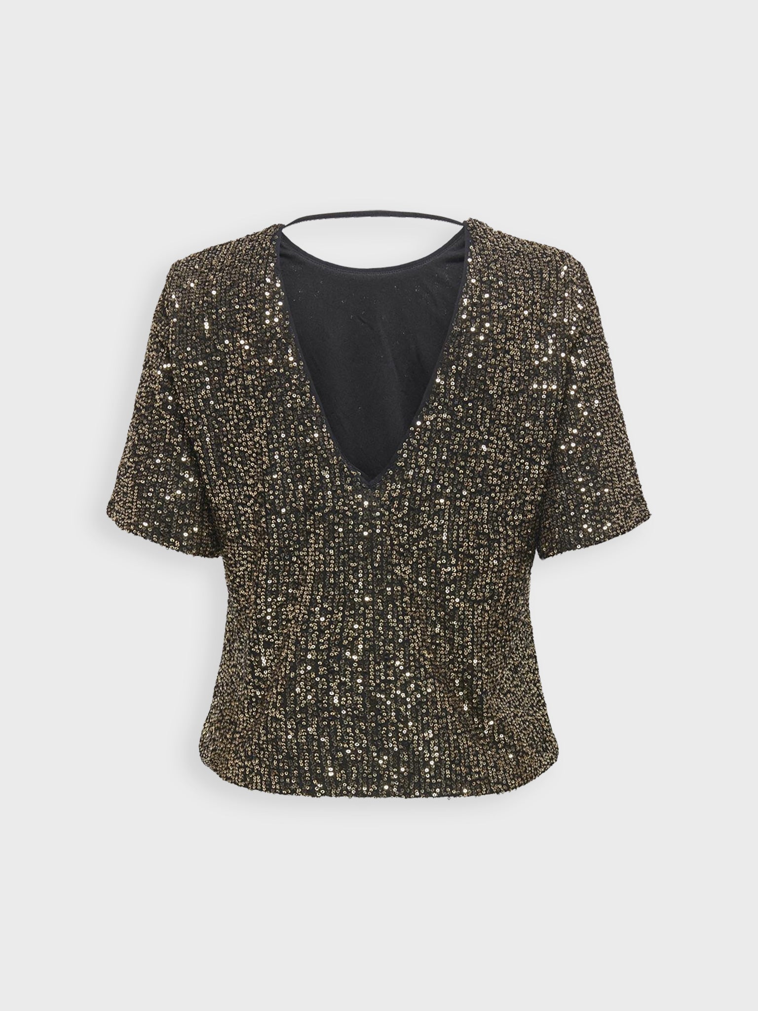 Γυναικεία μπλούζα παγιέτα ONLNEW GOLDIE SEQUIN SS TOP WVN CS 15336591 | 15336591