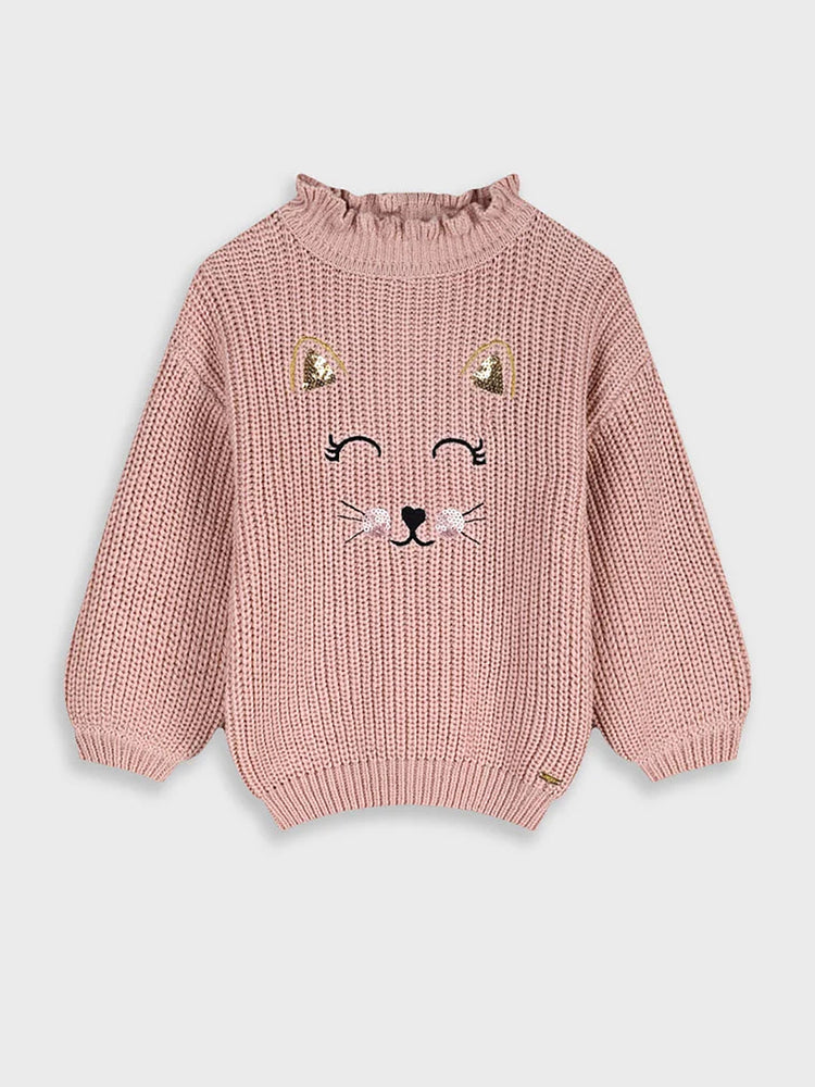 Παιδική μπλούζα πλεκτή Dusty pink 15-125307-6 | 15-125307-6