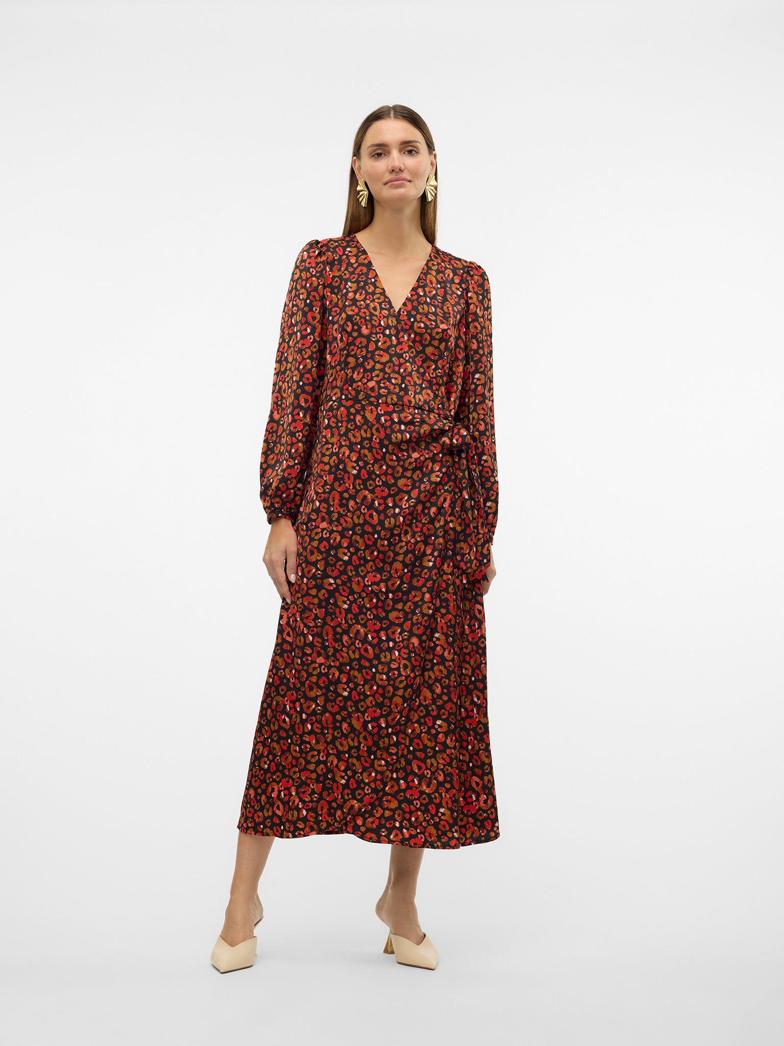 Γυναικείο φόρεμα εμπριμέ VMRUBIA L/S 7/8 WRAP DRESS WVN BTQ 10320040 | 10320040