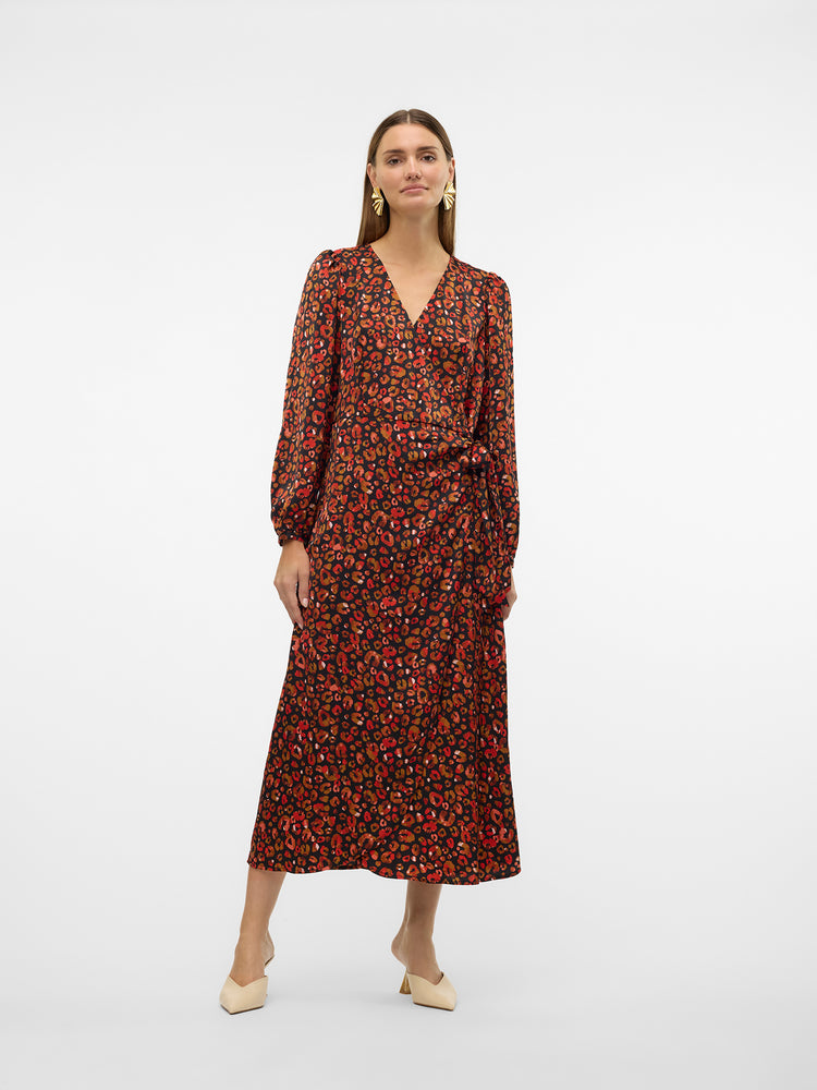 Γυναικείο φόρεμα εμπριμέ VMRUBIA L/S 7/8 WRAP DRESS WVN BTQ 10320040 | 10320040