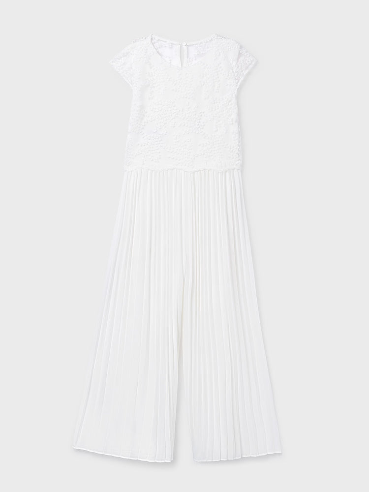 Εφηβική ολόσωμη φόρμα συνδυασμένη πλισέ | 26-06871-044