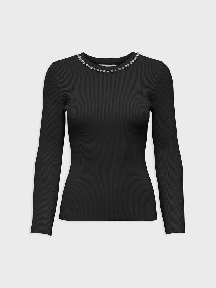 Γυναικεία μπλούζα ψιλή πλέξη ONLNATASCHA LS BLING O-NECK CC KNT 15350822 | 15350822