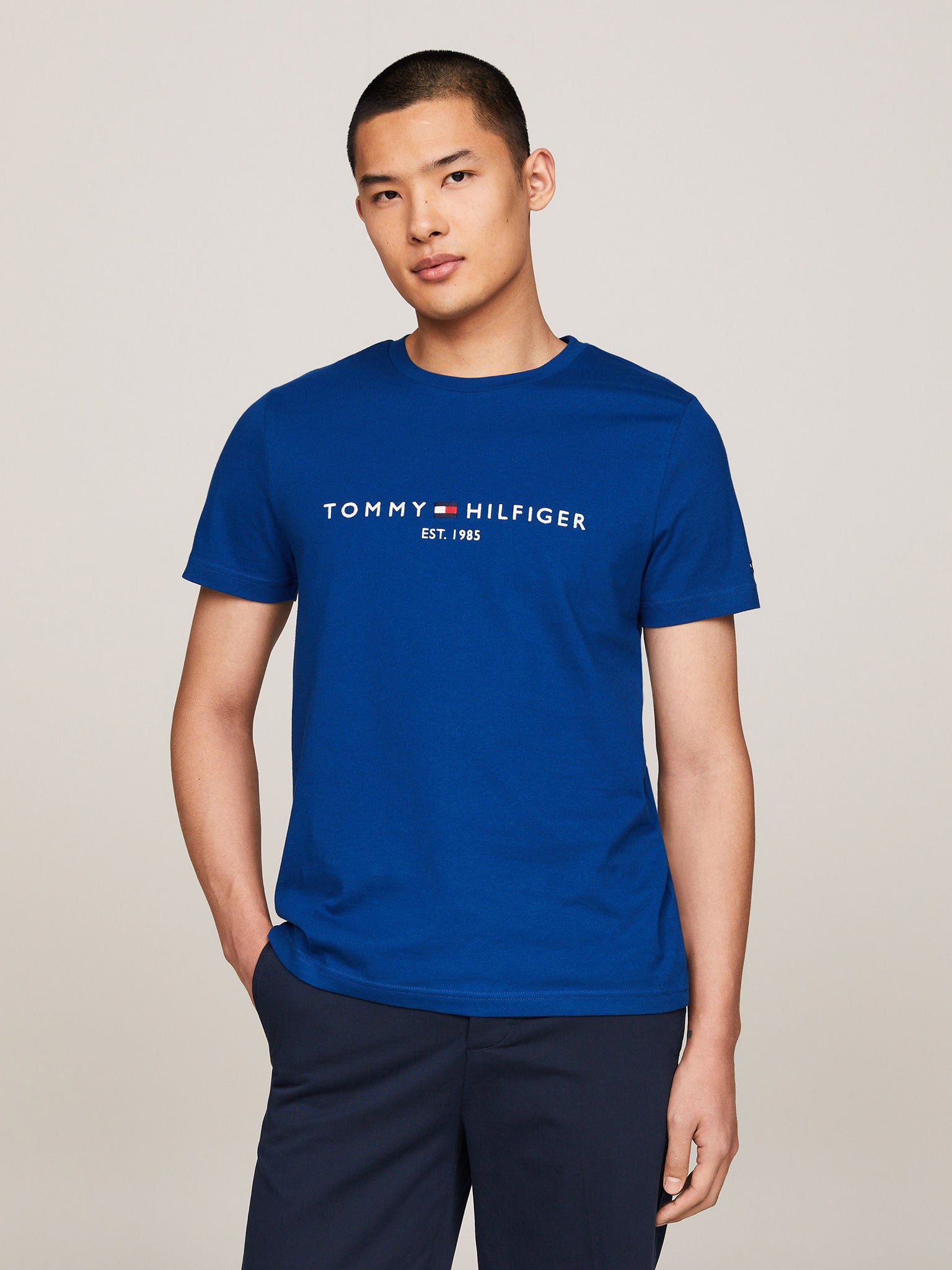 Ανδρικό t-shirt slim fit TOMMY LOGO TEE MW0MW11797C5J | MW0MW11797C5J