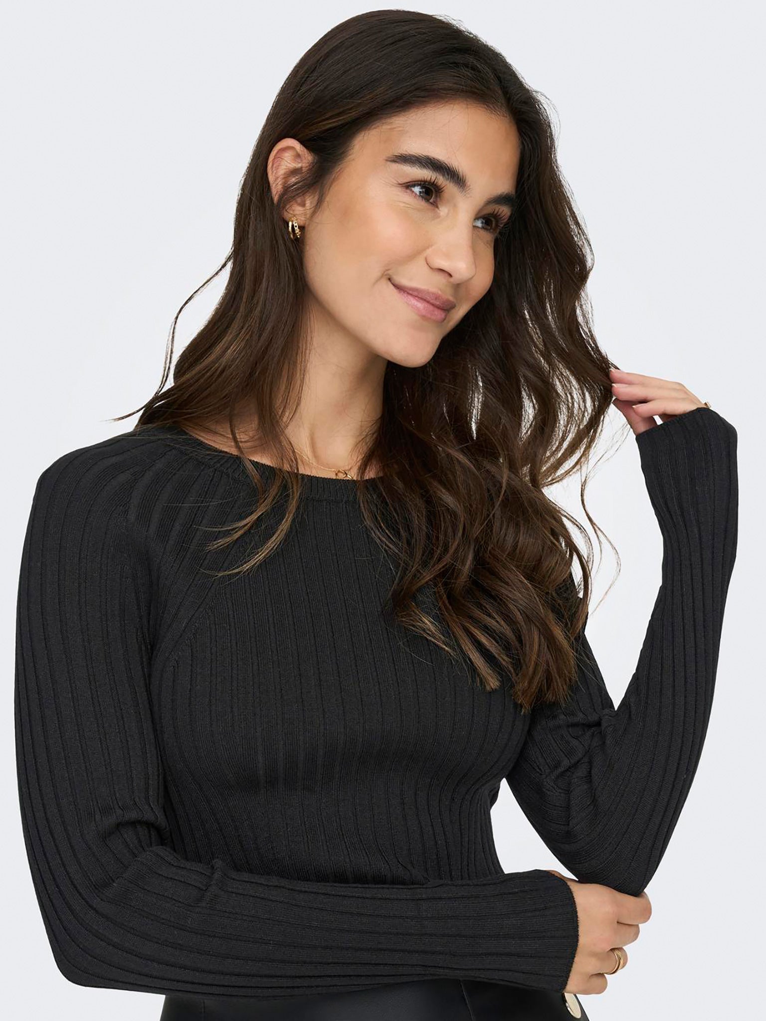 Γυναικεία μπλούζα πλεκτή ONLMEDDI LS RIB CROP O-NECK CC KNT 15280060 | 15280060