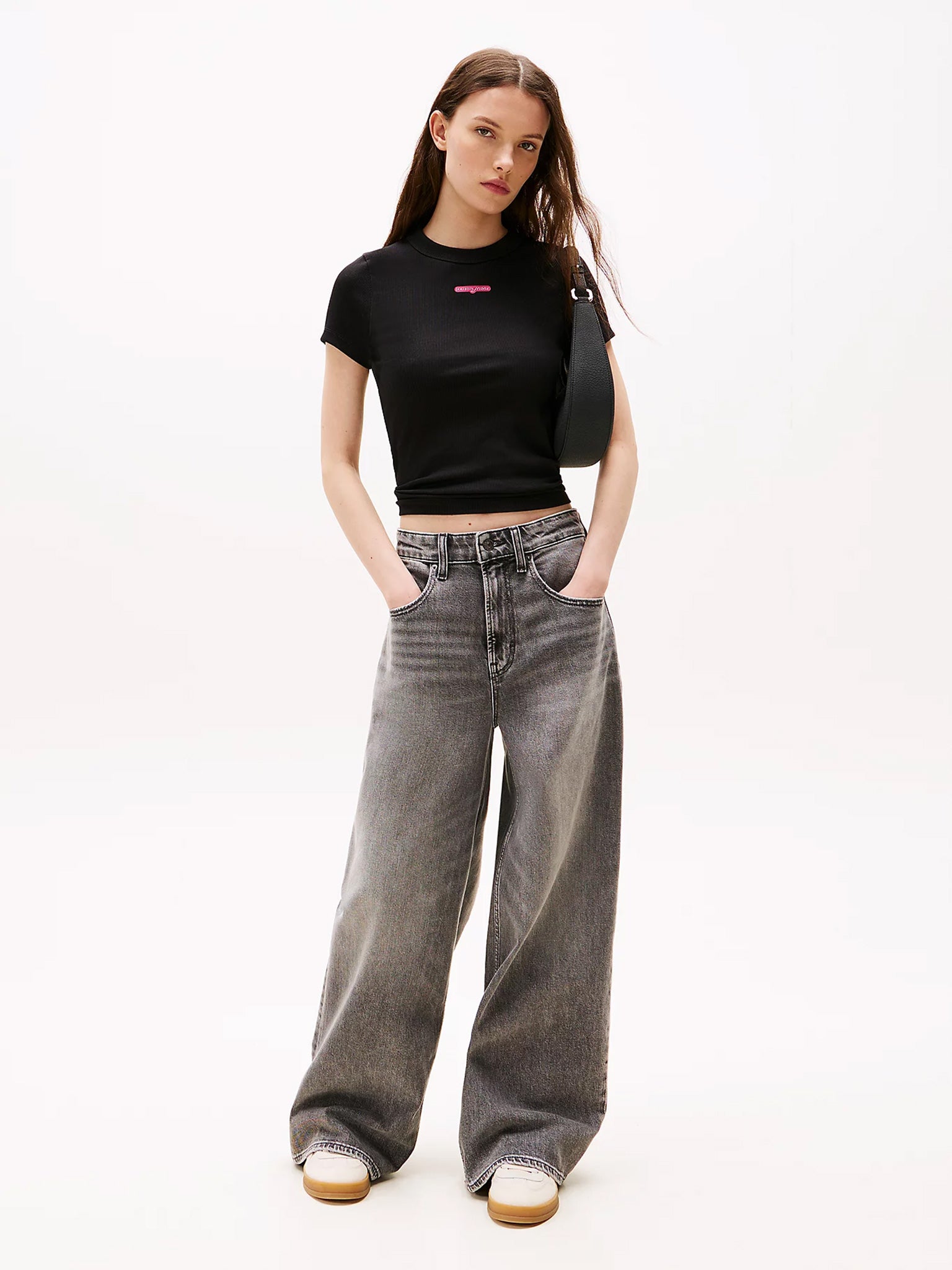 Γυναικείο t-shirt ριπ TJW SLIM SCRIPT LABEL SS TEE EXT DW0DW21402BDS | DW0DW21402BDS