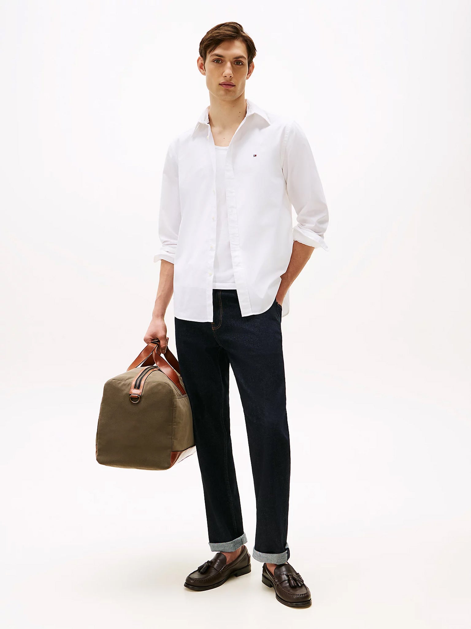 Ανδρικό πουκάμισο CORE FLEX POPLIN SOLID RF SHIRT MW0MW39988YBR | MW0MW39988YBR