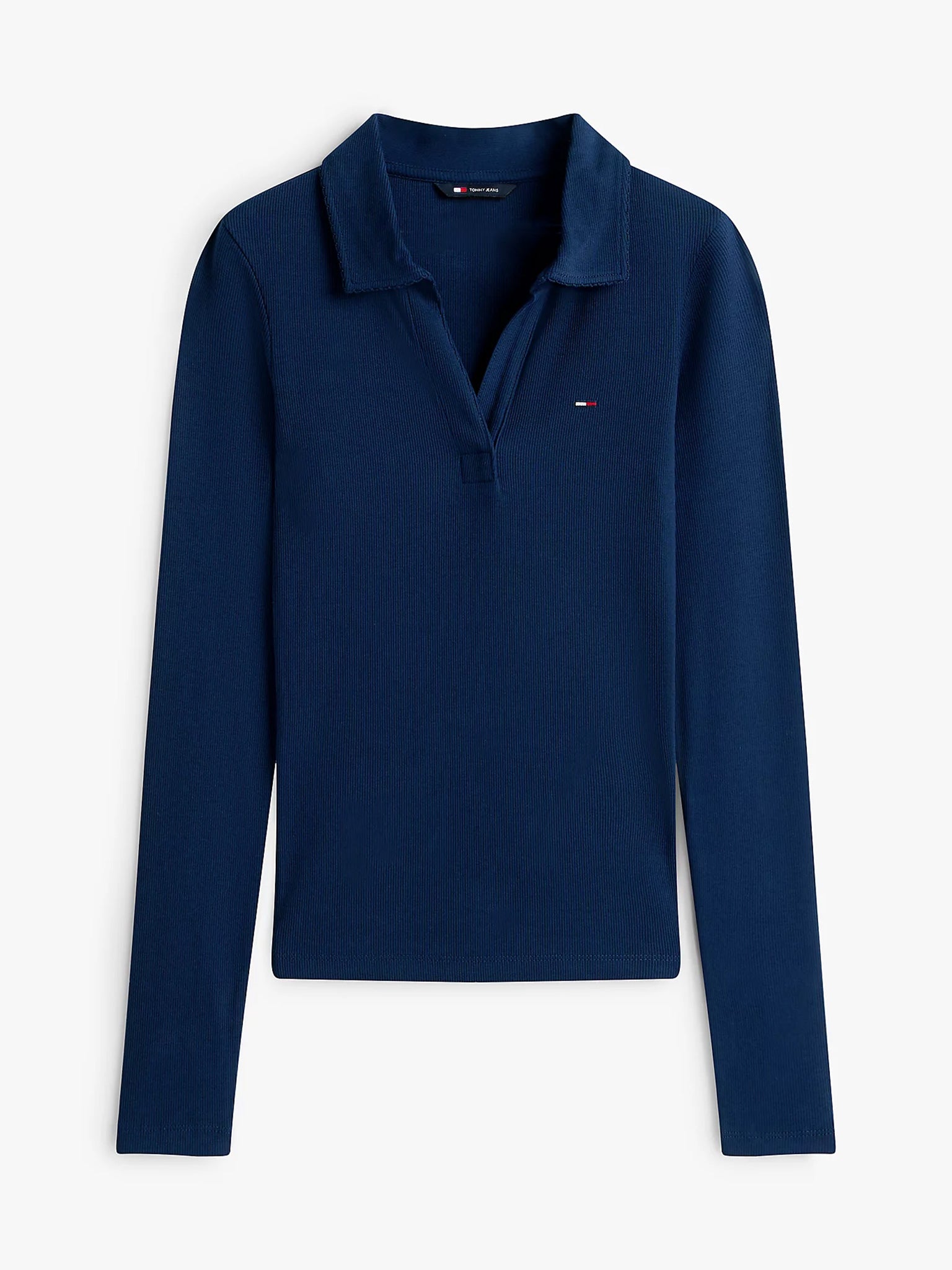 Γυναικεία μπλούζα polo TJW SLIM ESSENTIAL RIB LS POLO DW0DW21933C1G | DW0DW21933C1G