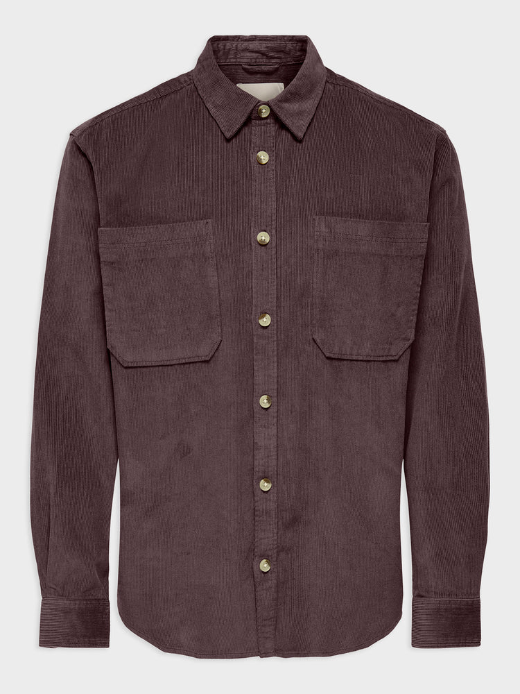 Ανδρικό πουκάμισο ONSALP 2PKT WASHD CORD LS SHIRT NOOS 22024716 | 22024716