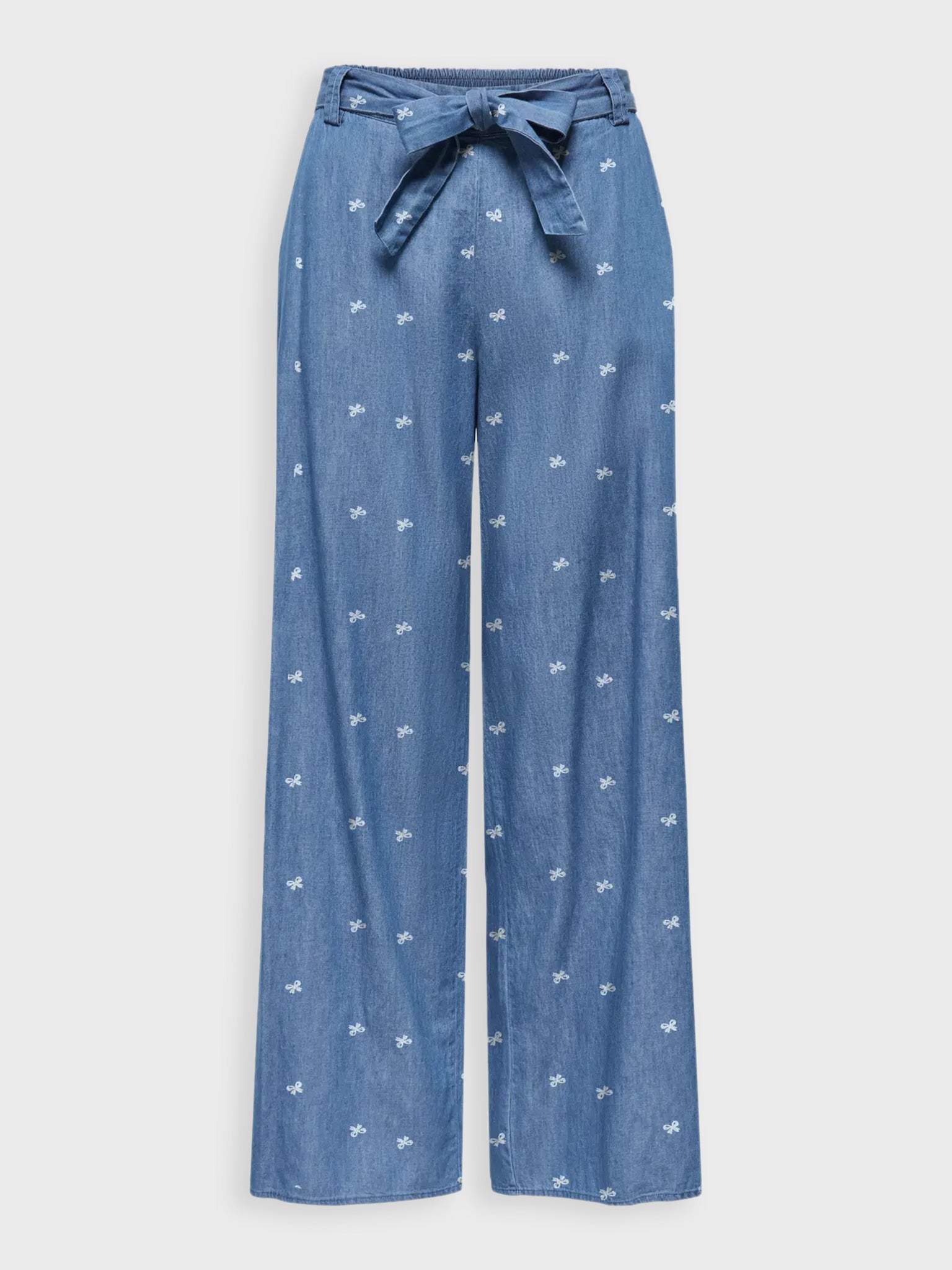 Γυναικείο παντελόνι σταμπωτό medium blue ONLNOVA AZURE PALAZ PANT WVN 15370331 | 15370331