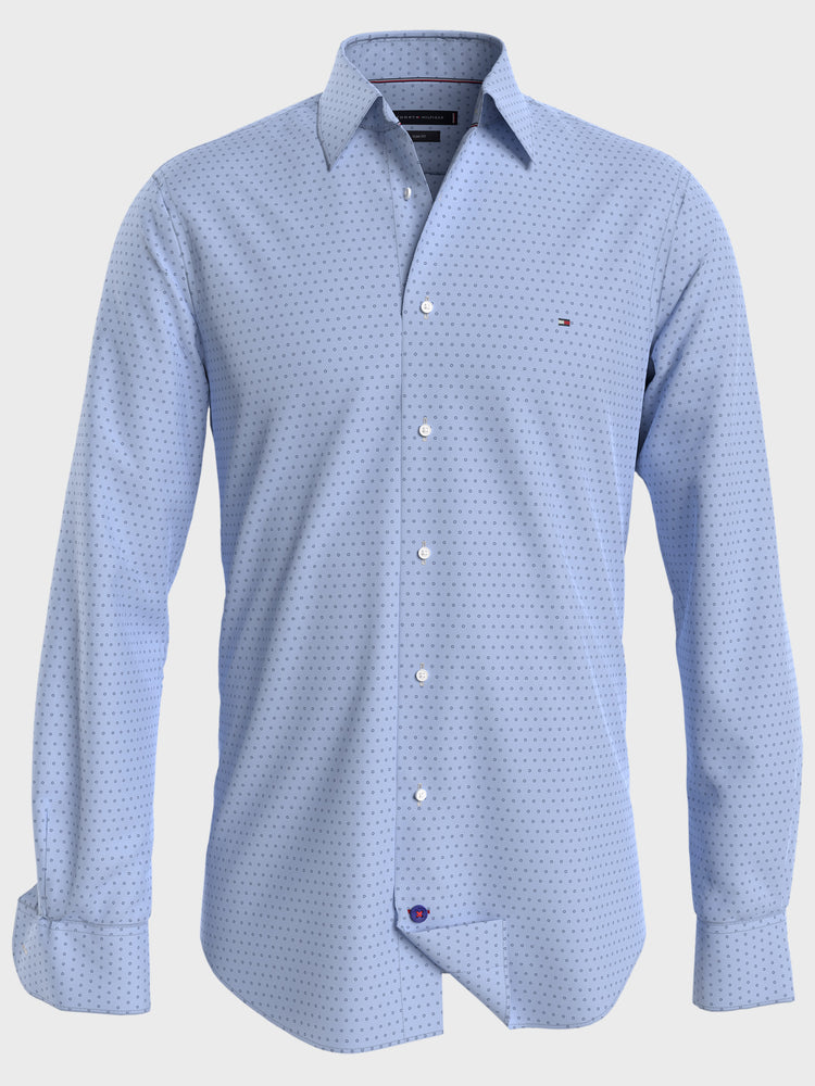 Ανδρικό πουκάμισο με μικροσχέδιο CL-W OXF CIRCLE PRINT SHIRT SF MW0MW34649DXA | MW0MW34649DXA