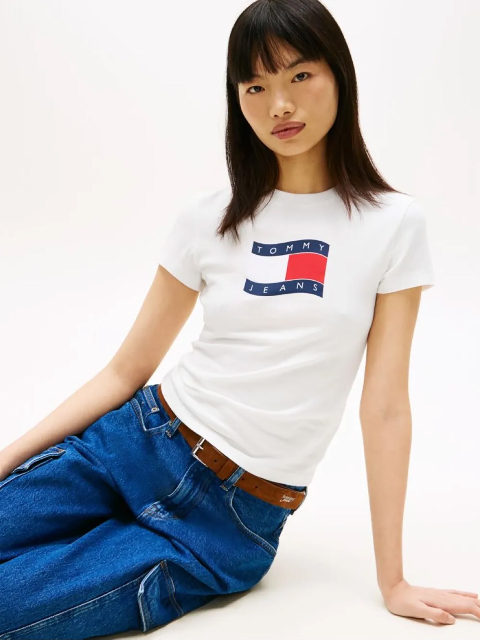Γυναικείο t-shirt TJW SLIM WAVY FLAG TEE EXT DW0DW22781YBL | DW0DW22781YBL