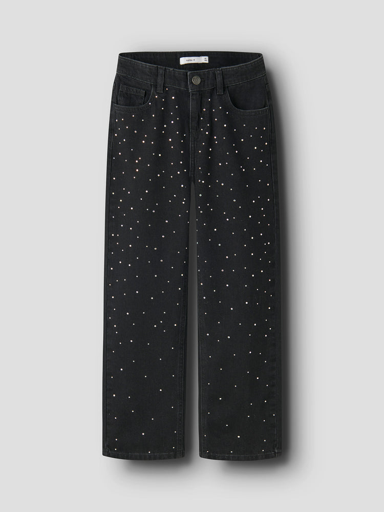 Εφηβικό παντελόνι τζιν NKFROSE ST RHINESTONE JEANS 3366-BP | 13259734