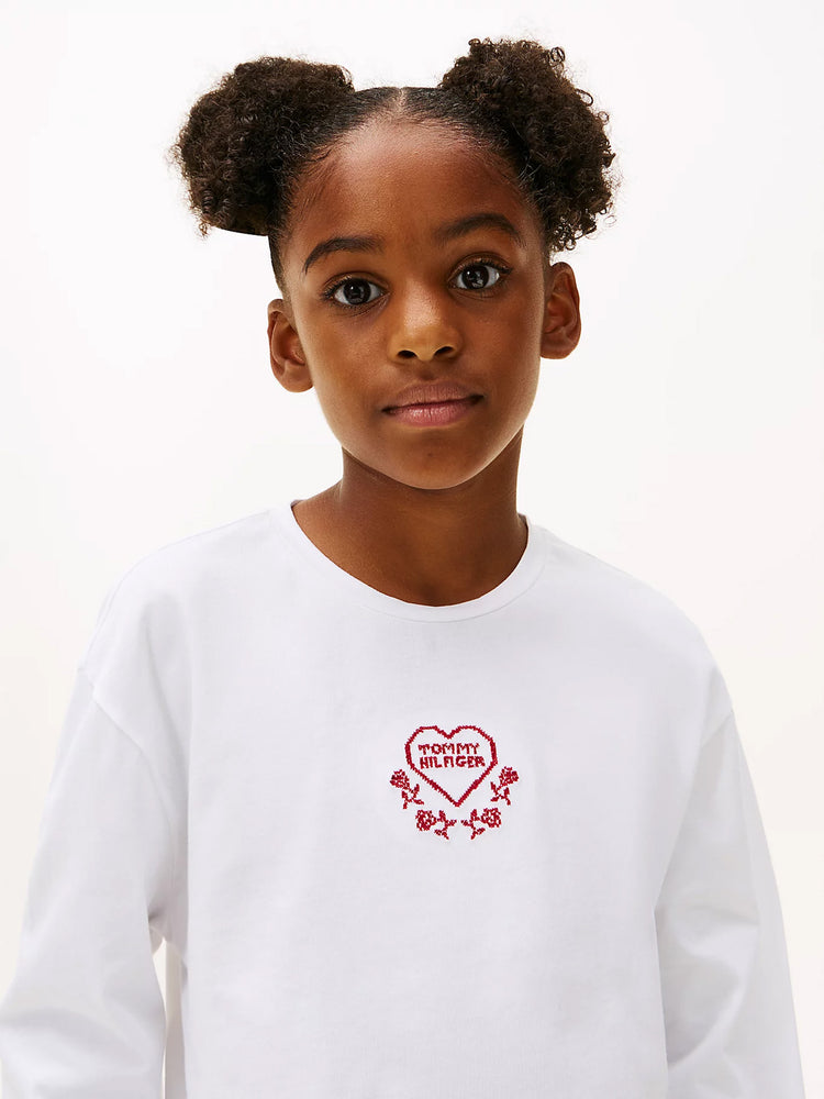 Παιδική μπλούζα μακό EMBROIDERED HEART TEE L/S KG0KG08811YBR | KG0KG08811YBR