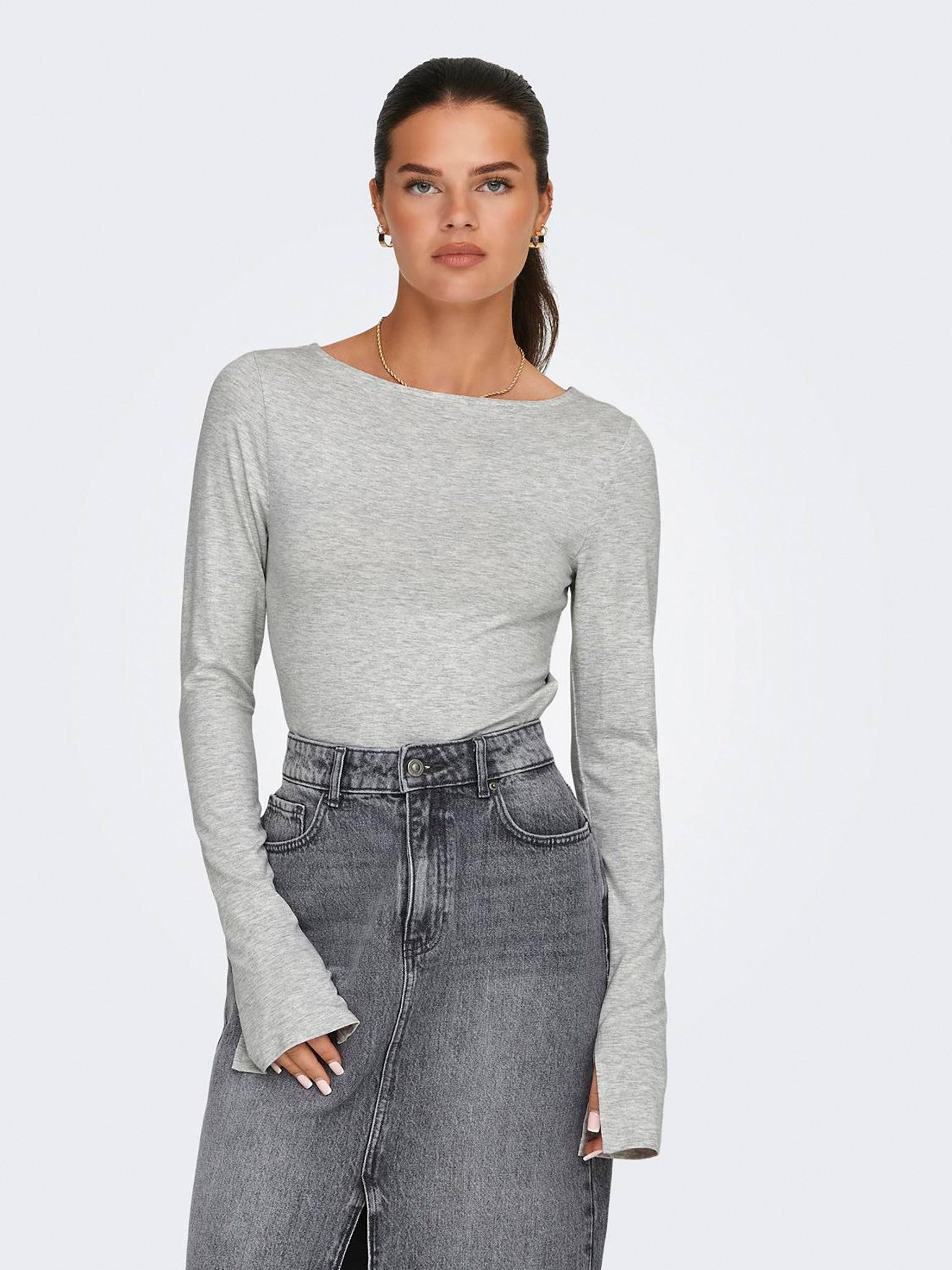 Γυναικεία μπλούζα μακό ONLFELINA L/S BOATNECK SLIT TOP CS JRS 15336321 | 15336321