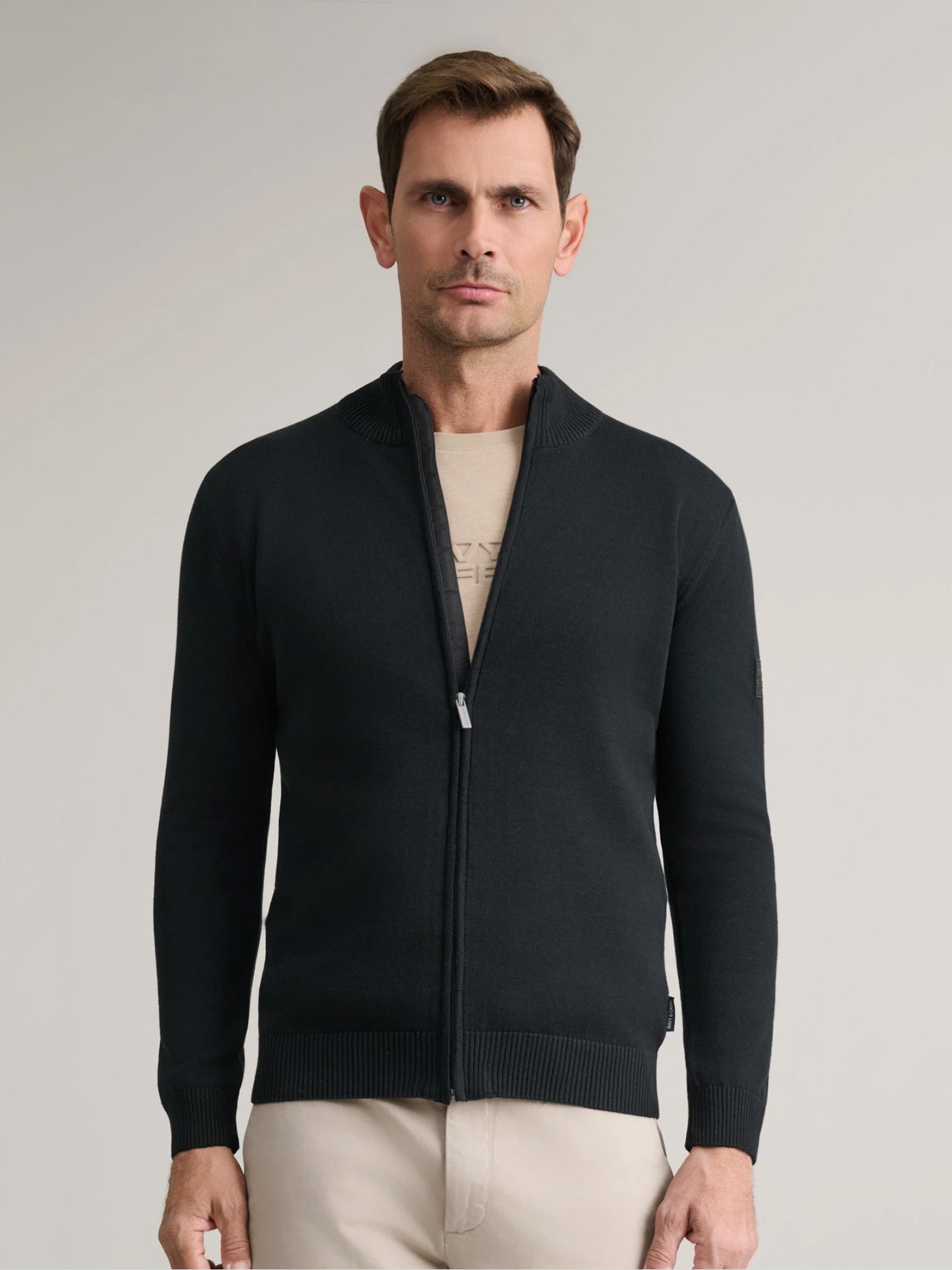 Ανδρική ζακέτα πλεκτή black 24YM.998/GZ.1 | 24YM.998/GZ.1