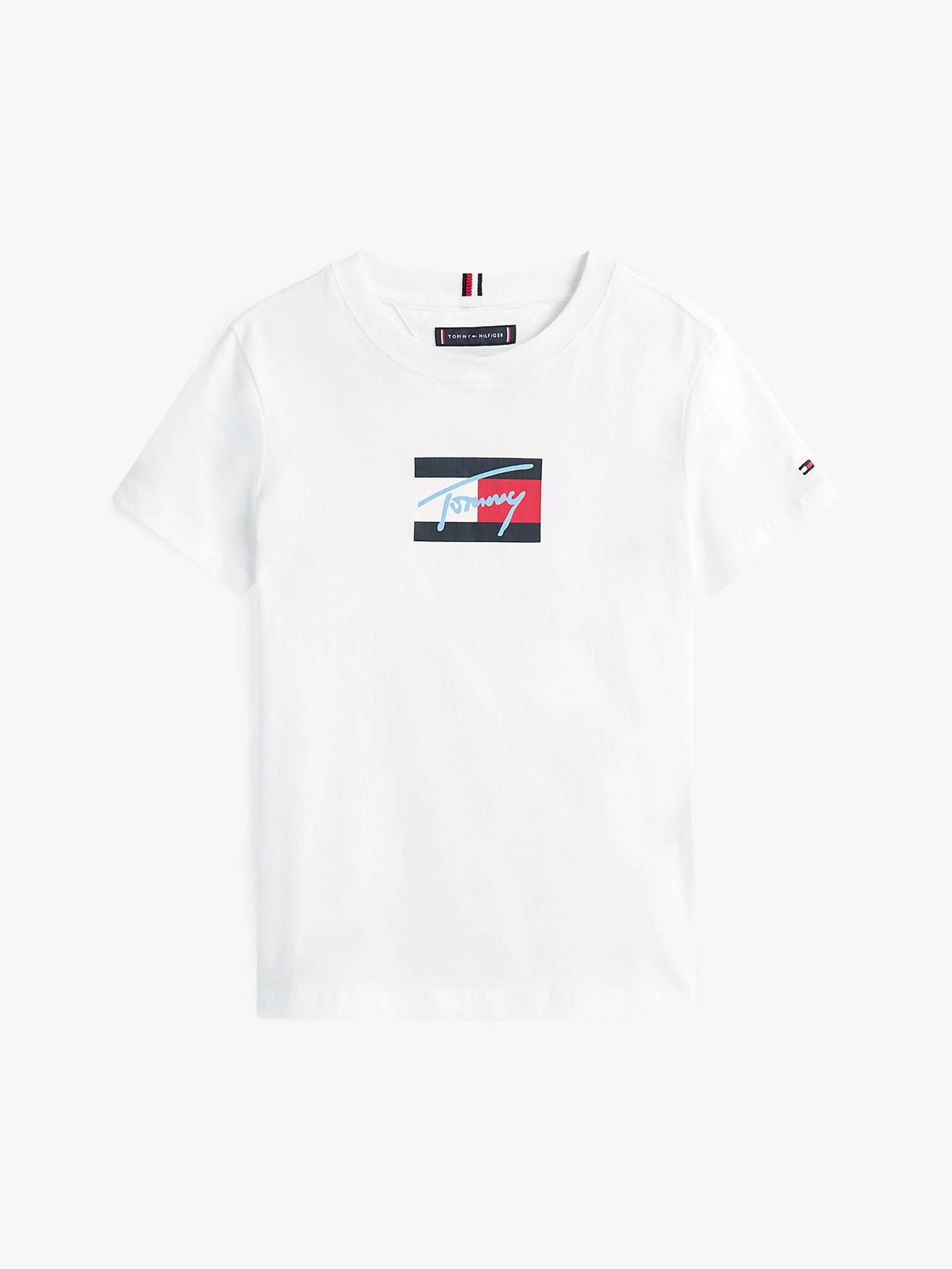 Παιδική μπλούζα μακό TOMMY SCRIPT FLAG PRINT TEE SS KB0KB09725YBR | KB0KB09725YBR