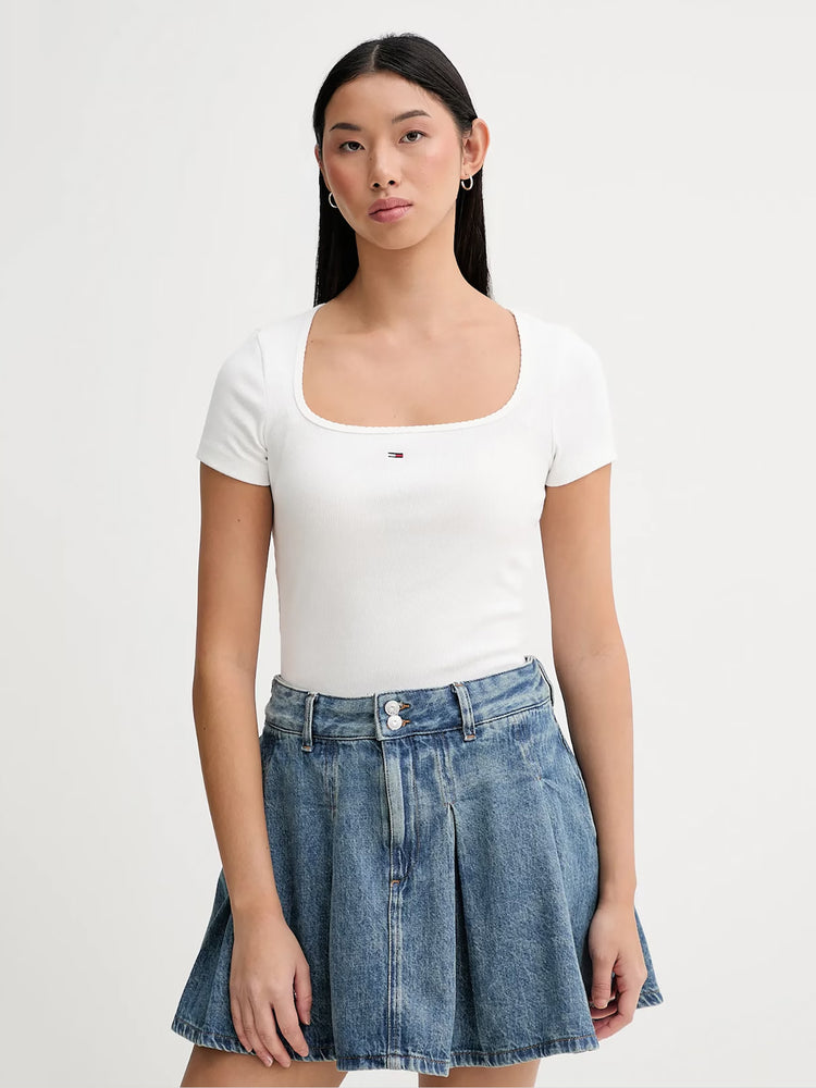 Γυναικεία μπλούζα ριπ TJW SLIM SOFT RIB SS TEE DW0DW21837YBL | DW0DW21837YBL