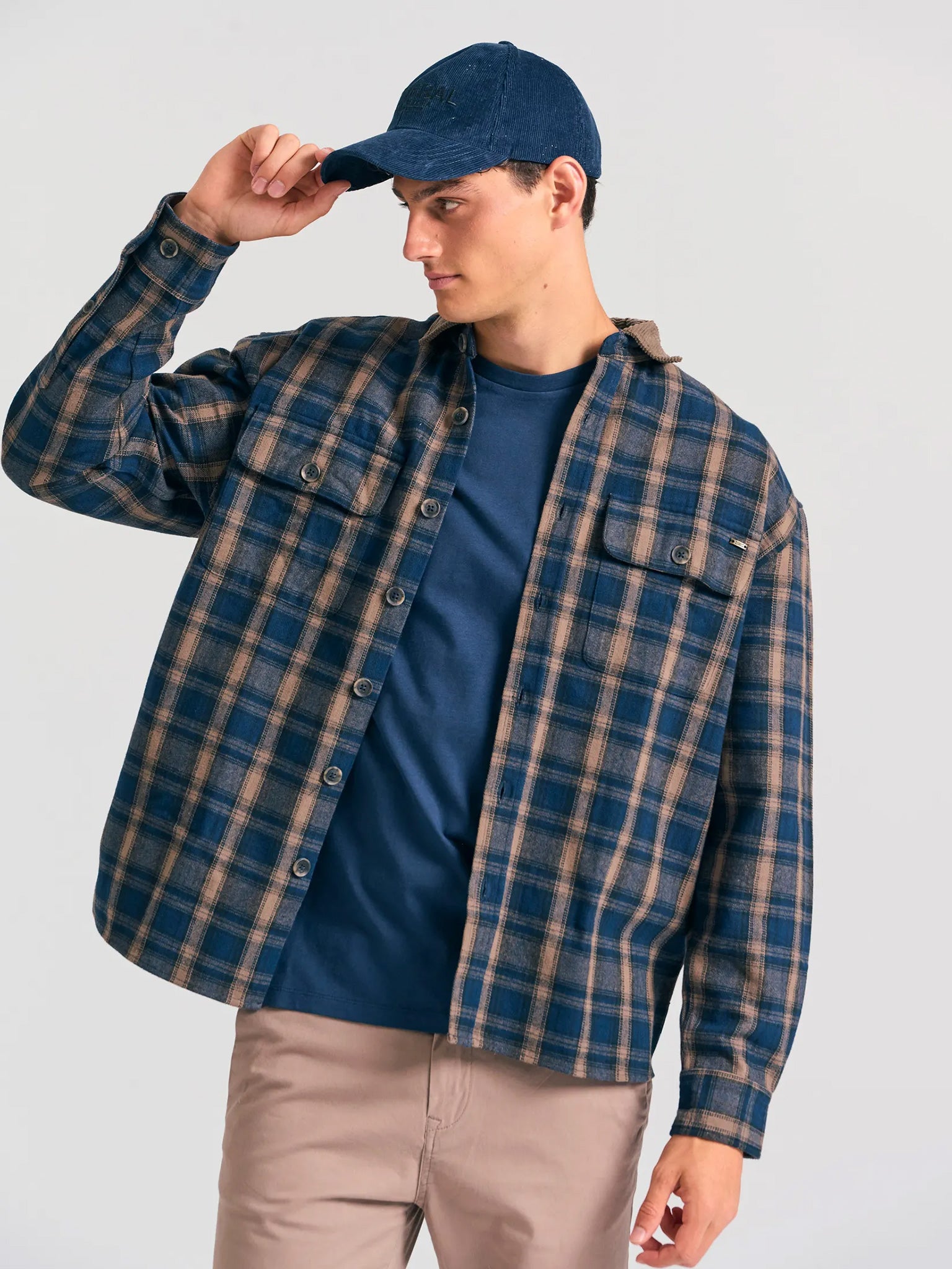 Ανδρικό πουκάμισο καρό Overshirt FBM012-051-05 | FBM012-051-05