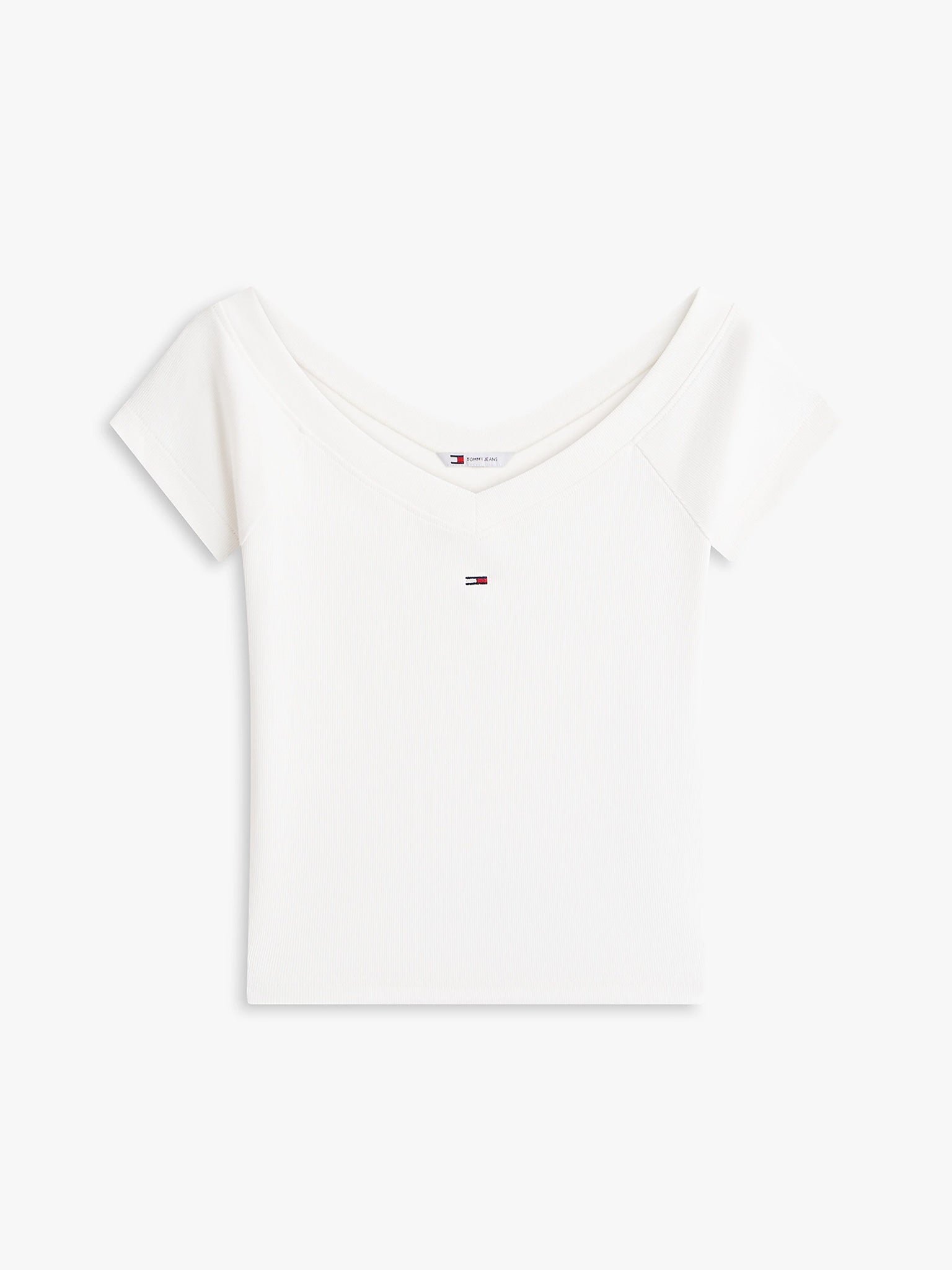 Γυναικεία μπλούζα ριπ TJW SLIM OFF SHOULDER RIB SS TOP DW0DW22265YBL | DW0DW22265YBL