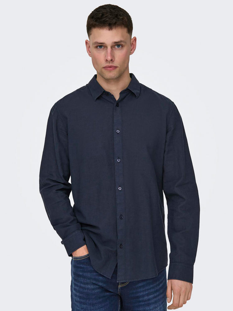 Ανδρικό πουκάμισο ONSCAIDEN LS SOLID LINEN SHIRT NOOS 22012321 | 22012321