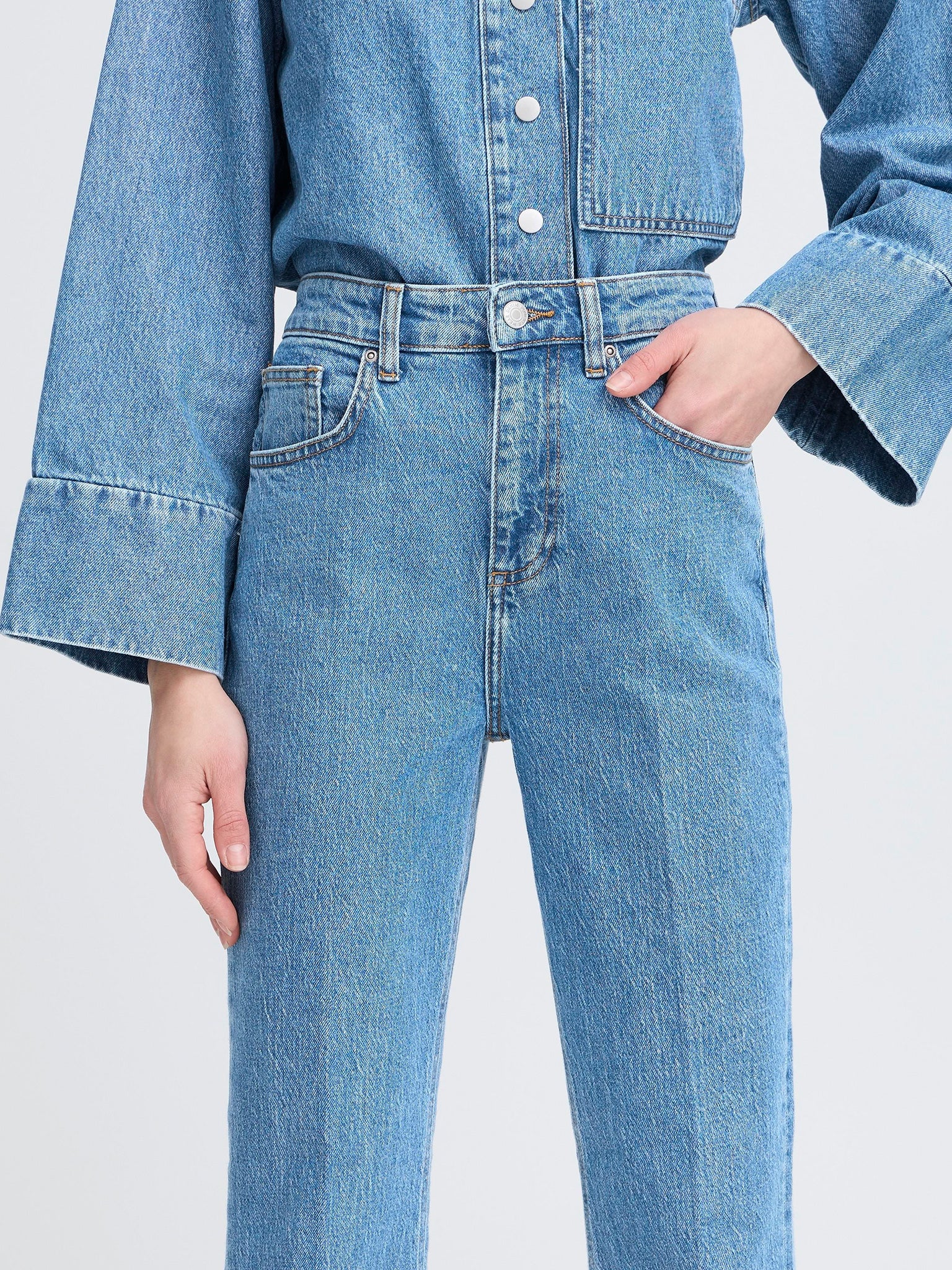 Γυναικείο παντελόνι τζιν mid blue | 20818561