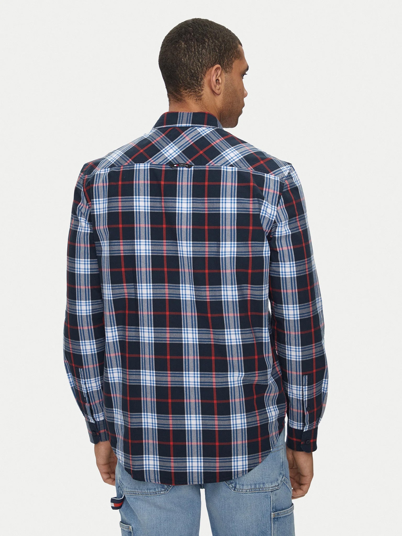 Ανδρικό πουκάμισο καρό TJM REG POPLIN CHECK SHIRT DM0DM19512C1G | DM0DM19512C1G