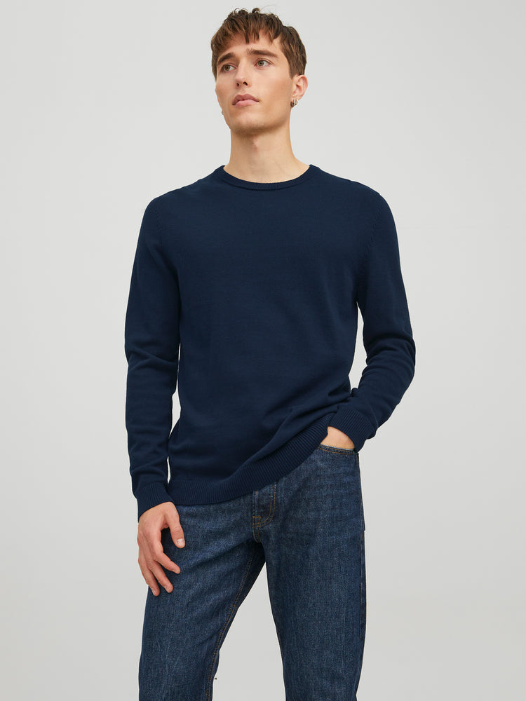 Ανδρική μπλούζα JJEBASIC KNIT CREW NECK NOOS 12137190 | 12137190