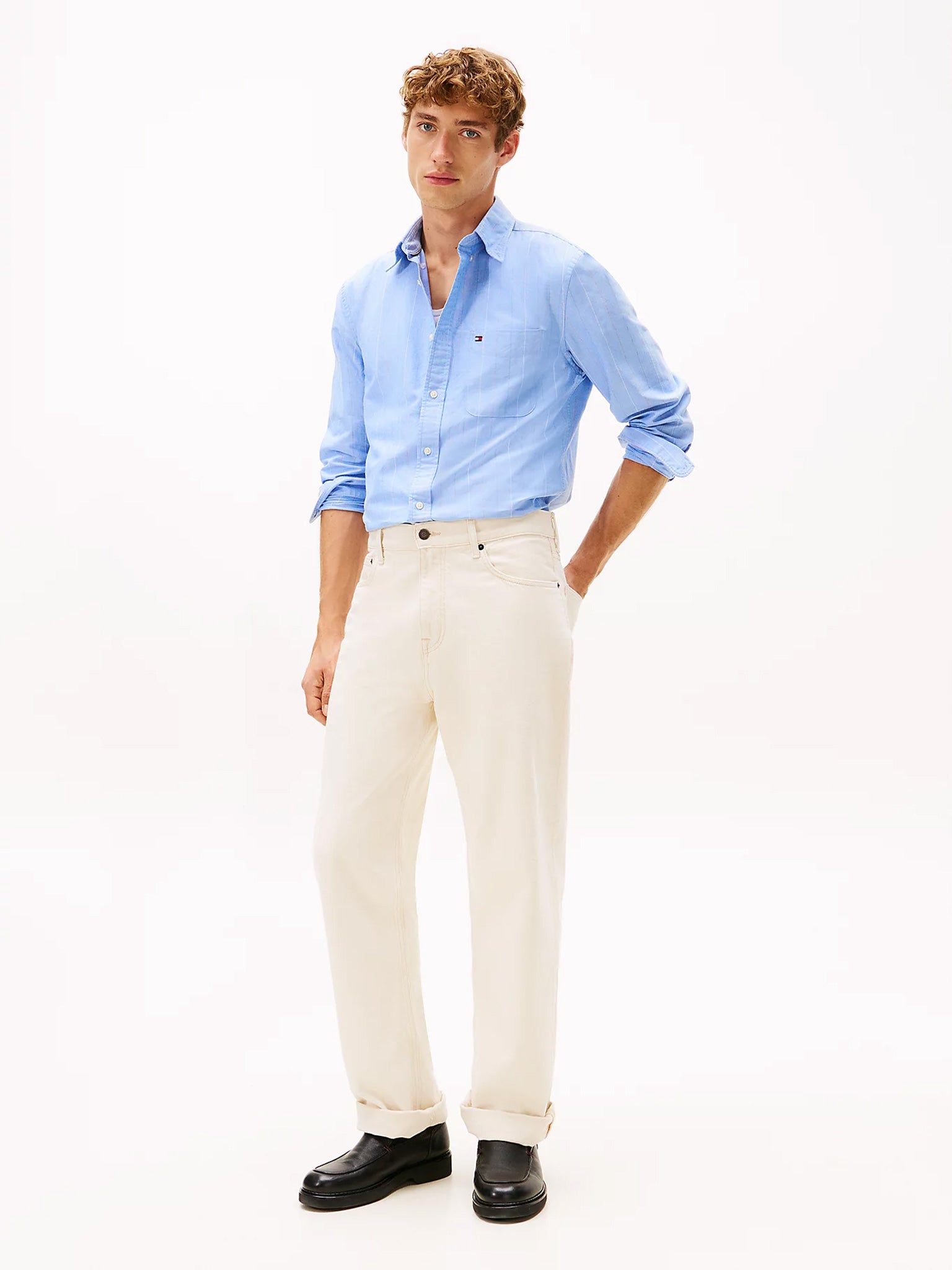 Ανδρικό πουκάμισο oxford HERITAGE OXFORD PIN STRIPE SHIRT MW0MW416940GY | MW0MW416940GY