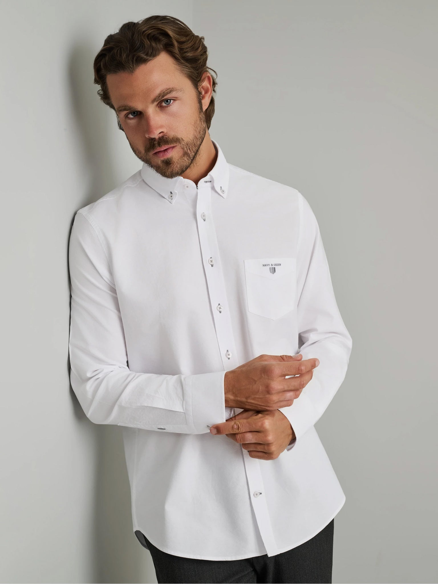 Ανδρικό πουκάμισο optic white 24NG.KR130/1B.1 | 24NG.KR130/1B.1