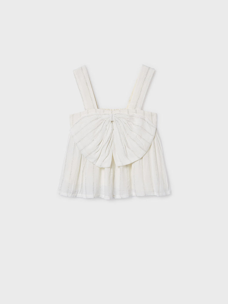 Εφηβική μπλούζα lurex φιόγκος | 26-06019-095