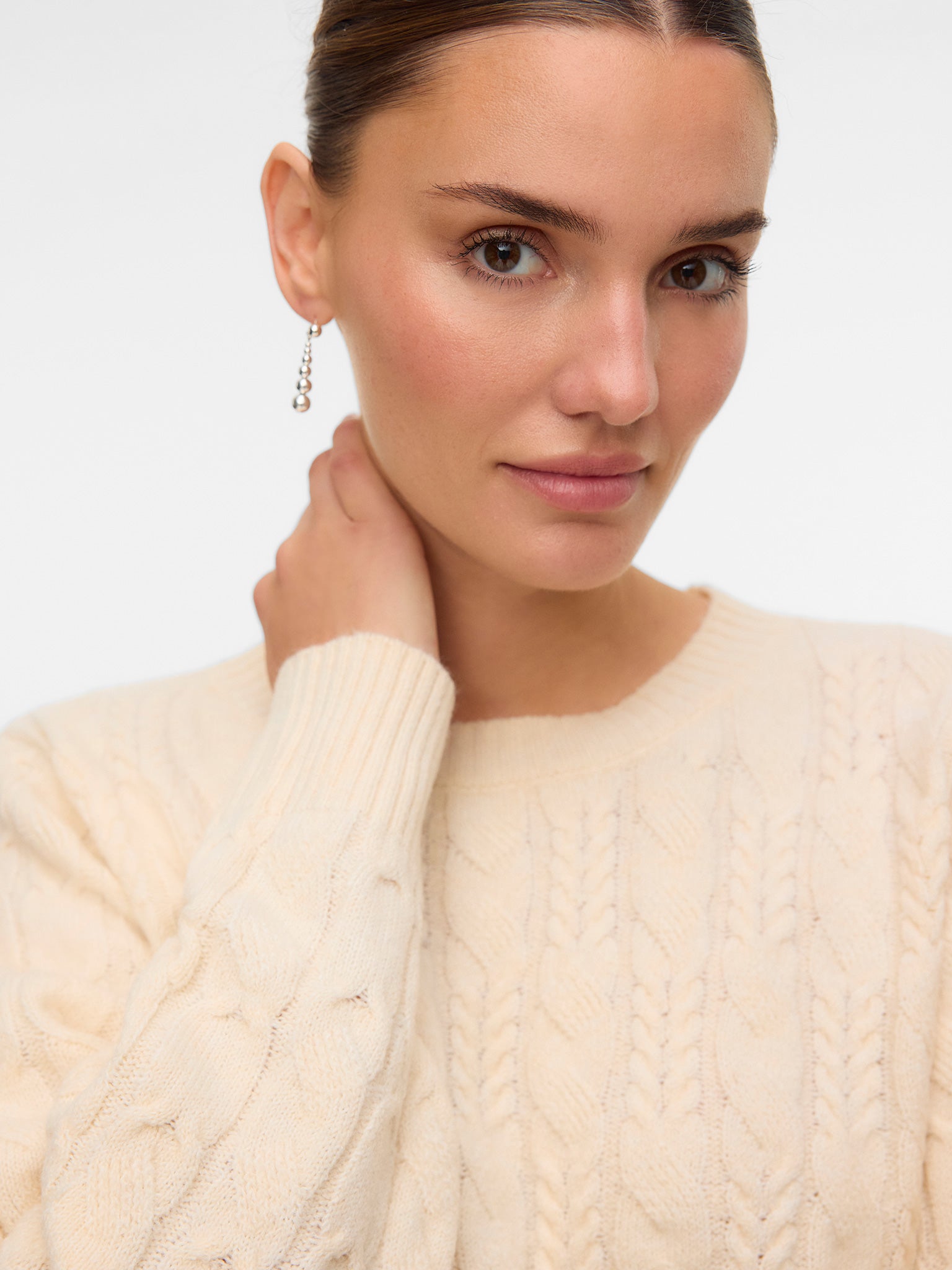 Γυναικεία μπλούζα πλεκτή VMARIES LS O-NECK CABLE PULLOVER 10331814 | 10331814