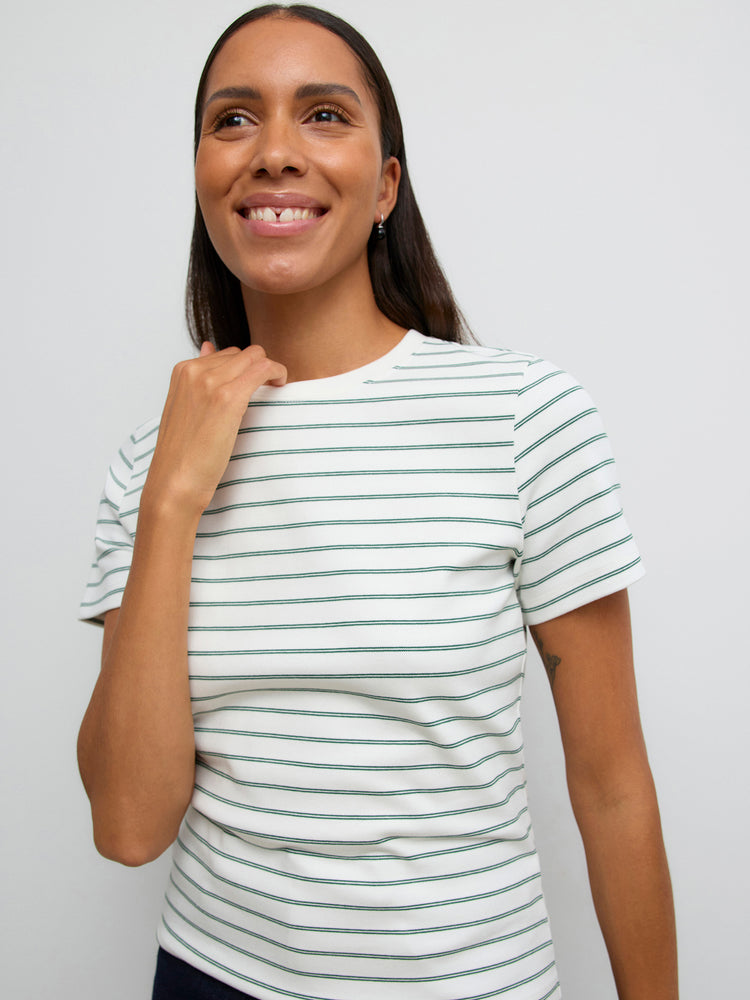 Γυναικείο t-shirt πράσινη ρίγα | 10342731