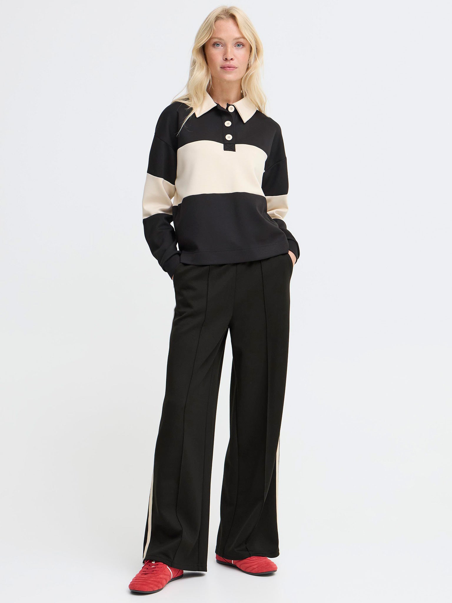 Γυναικείο παντελόνι ισόφαρδο BYPUSTI CONTRAST PANTS 20818053 | 20818053