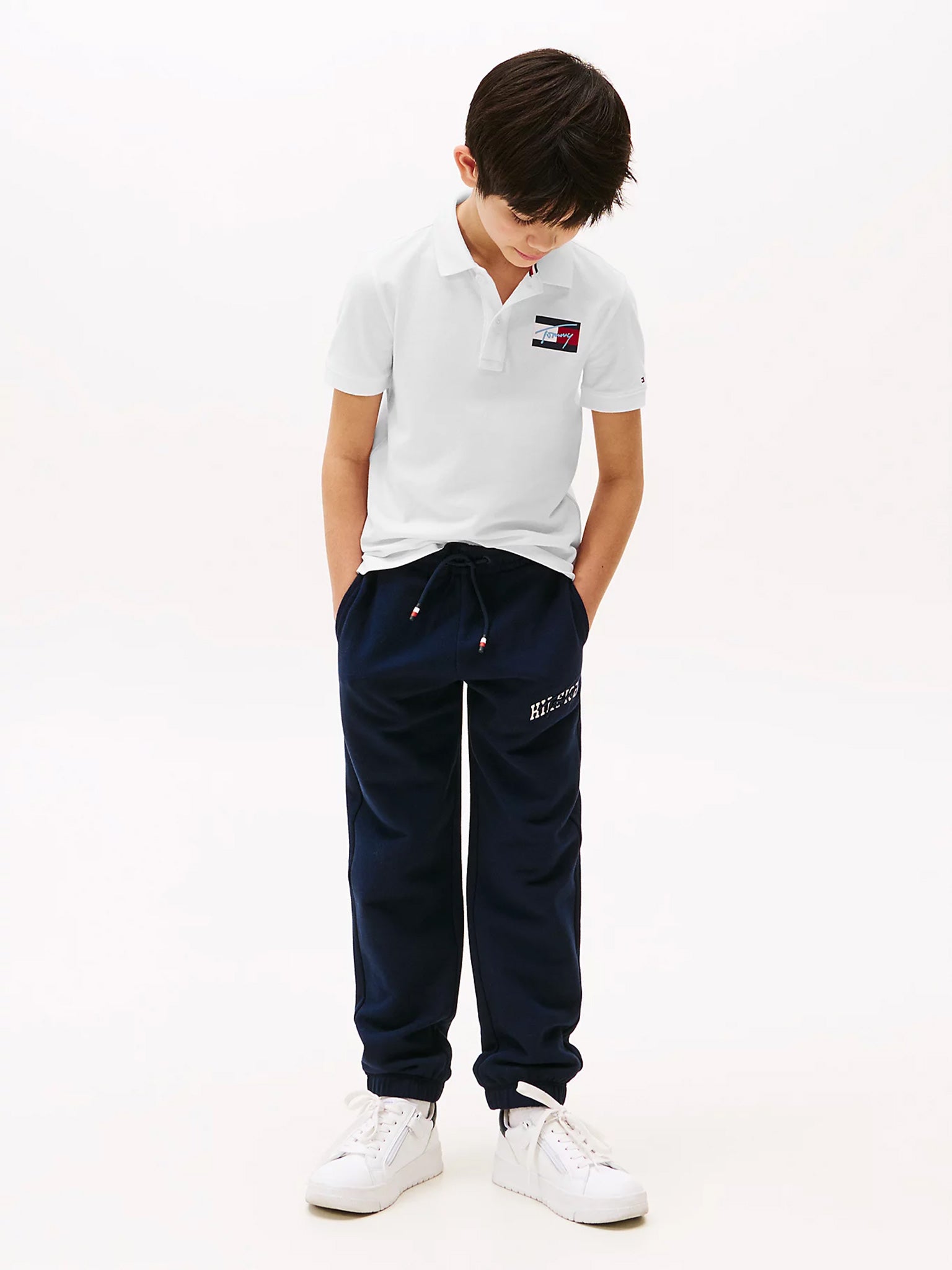 Παιδικό polo TOMMY SCRIPT FLAG POLO SS KB0KB09711YBR | KB0KB09711YBR