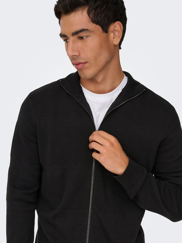 Ανδρική ζακέτα πλεκτή ONSMALIK REG 12 PIN ZIP CARD KNIT NOOS 22033304 | 22033304
