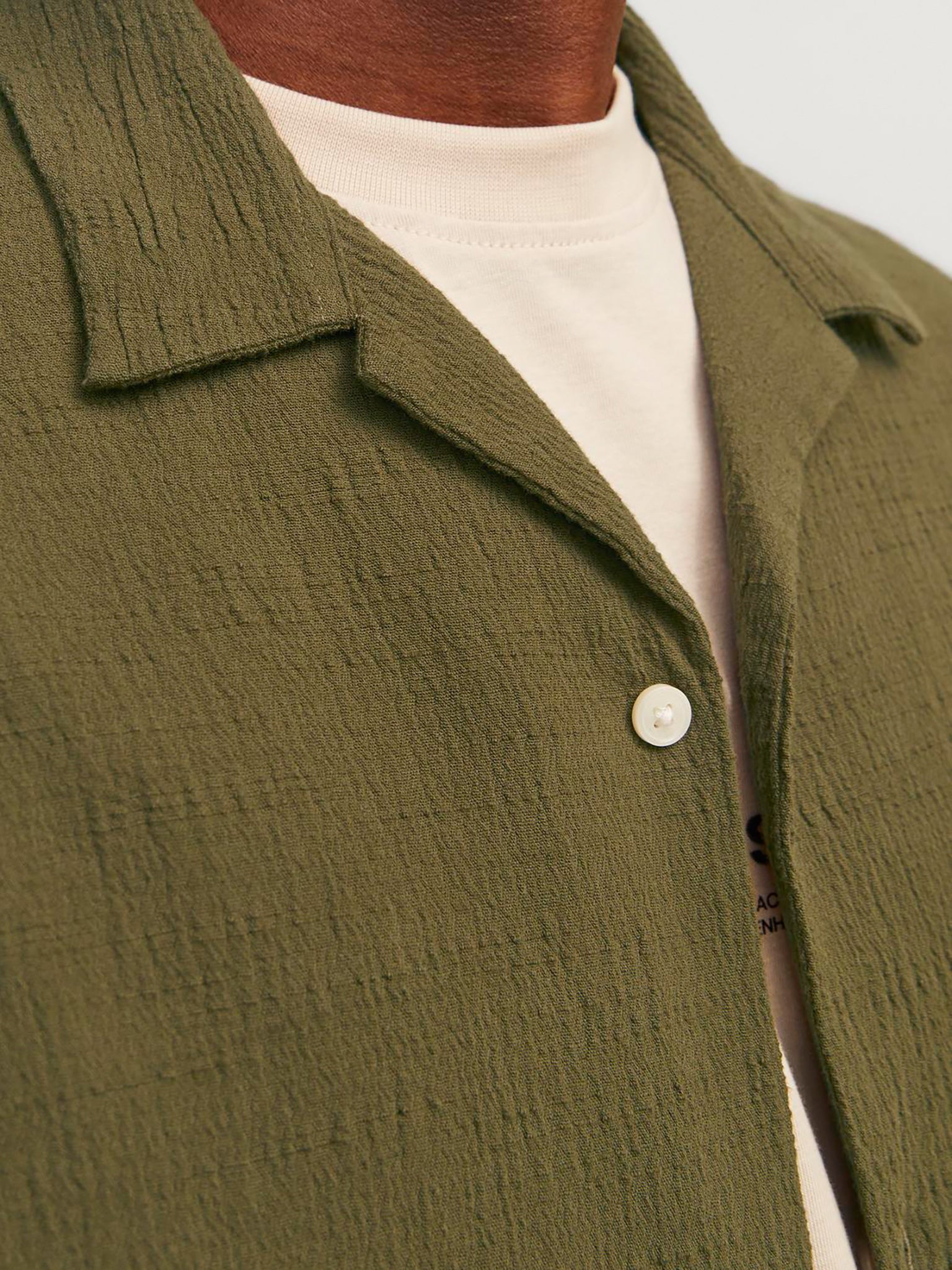 Ανδρικό πουκάμισο γκοφρέ JORLUKE CRINKLE RESORT SHIRT 12255781 | 12255781