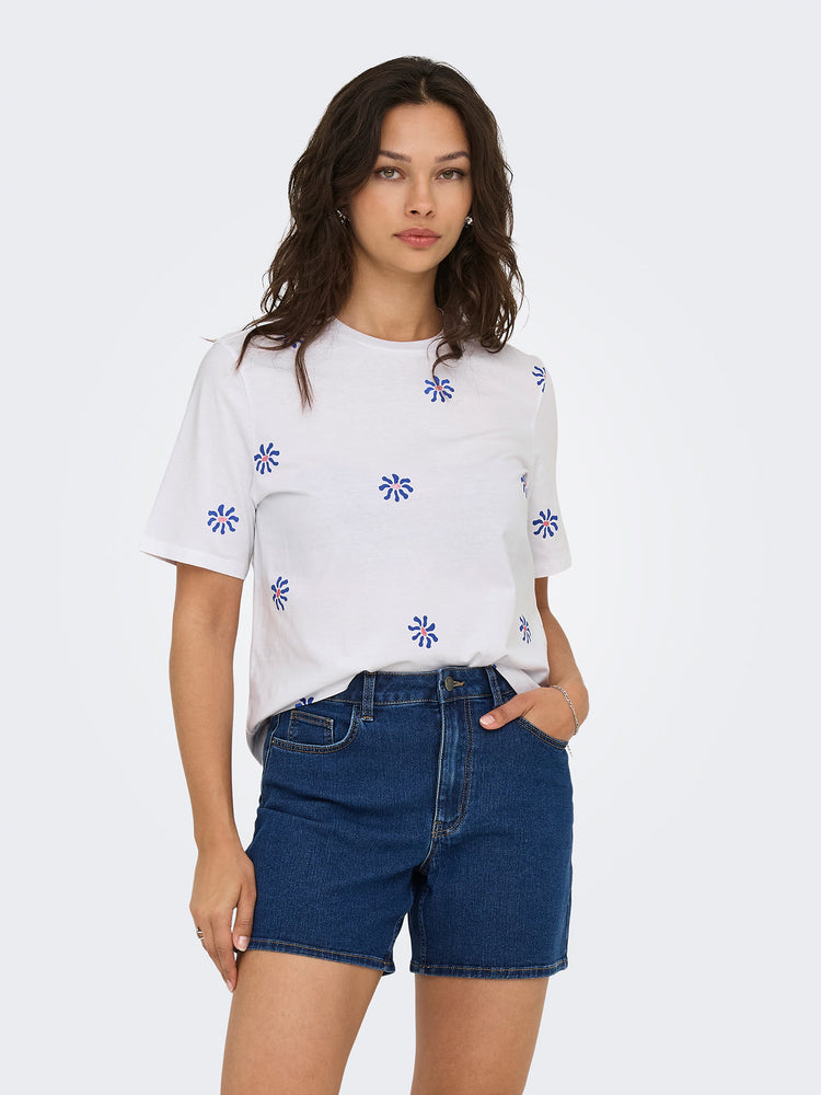 Γυναικείο t-shirt σταμπωτό ONLRITA S/S FLOWER TOP BOX JRS 15351631 | 15351631