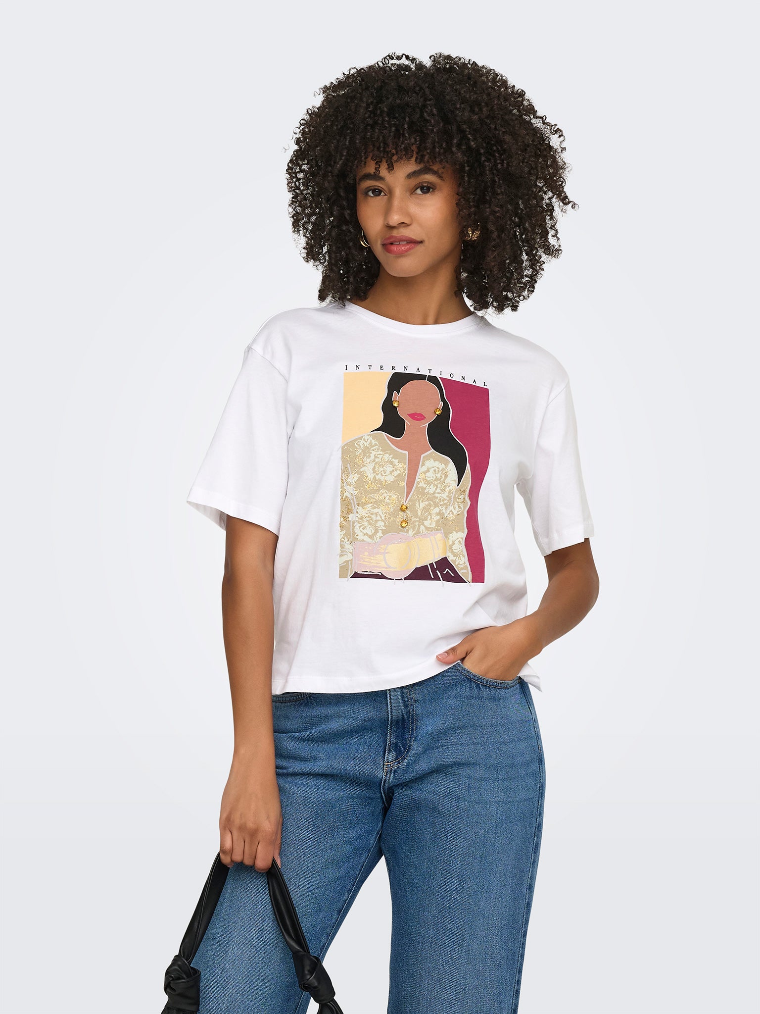 Γυναικείο t-shirt international ONLSUSAN S/S PRINT TOP BOX JRS 15372179 | 15372179