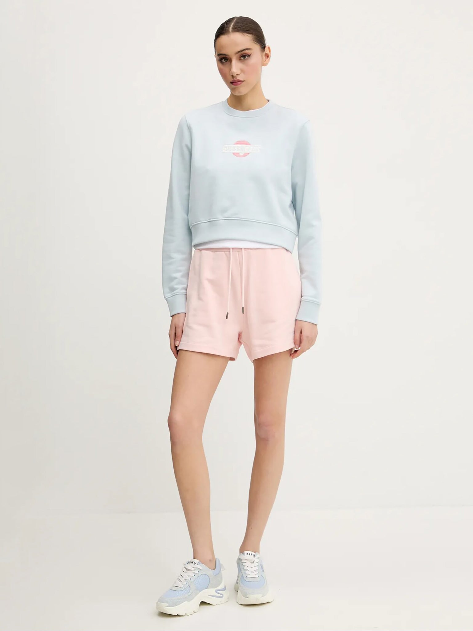 Γυναικείο σορτς φούτερ regular embro shorts W5GD0OK68I4G6R4 | W5GD0OK68I4G6R4