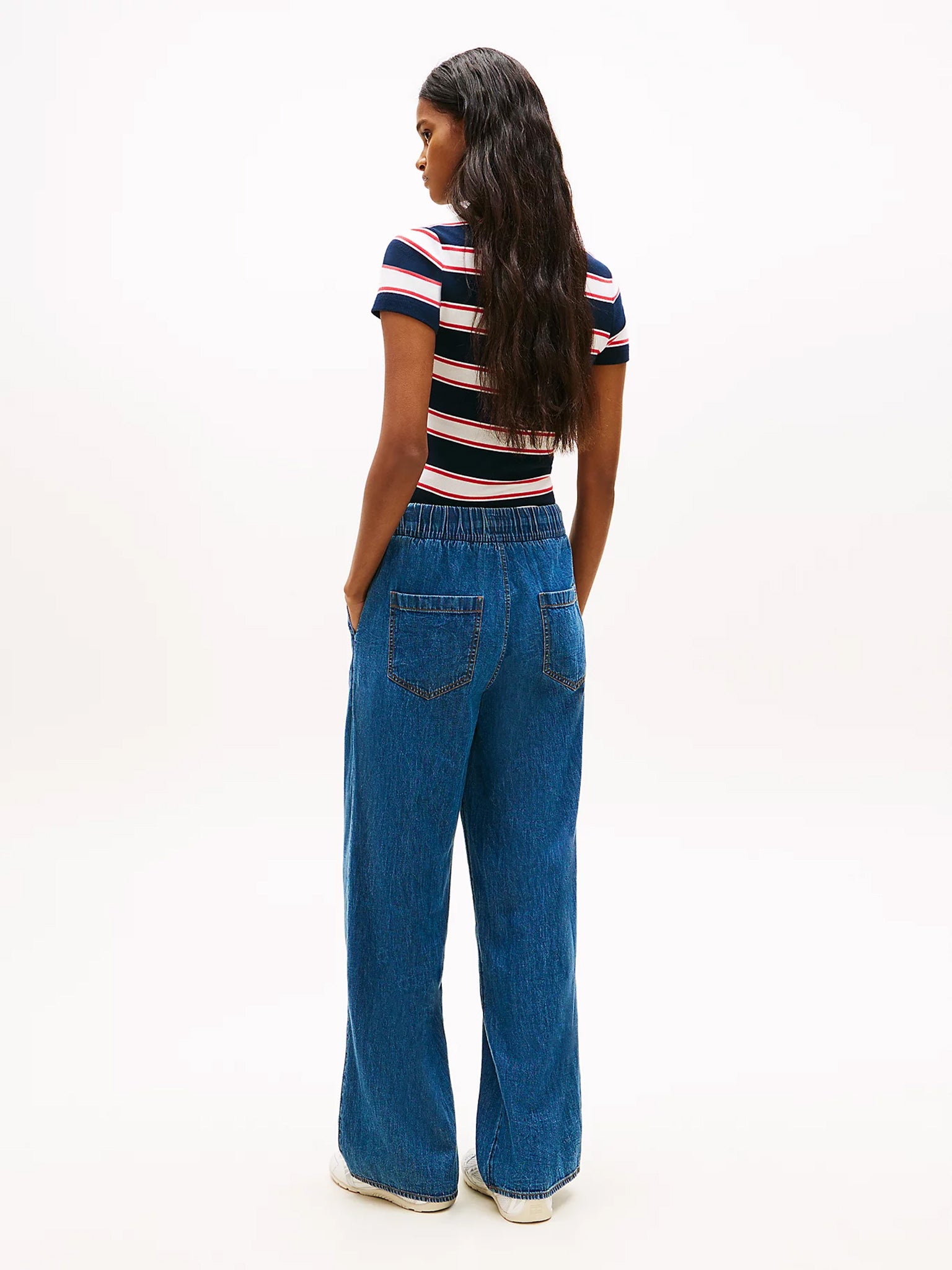 Γυναικείο παντελόνι τζιν TJW CHAMBRAY PULL ON PANTS DW0DW230081A5 | DW0DW230081A5