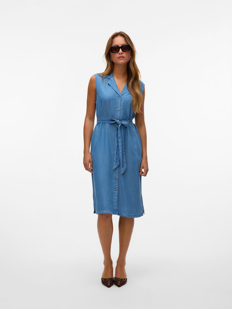 Γυναικείο φόρεμα τζιν medium blue VMBREE SL BLK SHIRT TENCEL DRESS 10304888 | 10304888