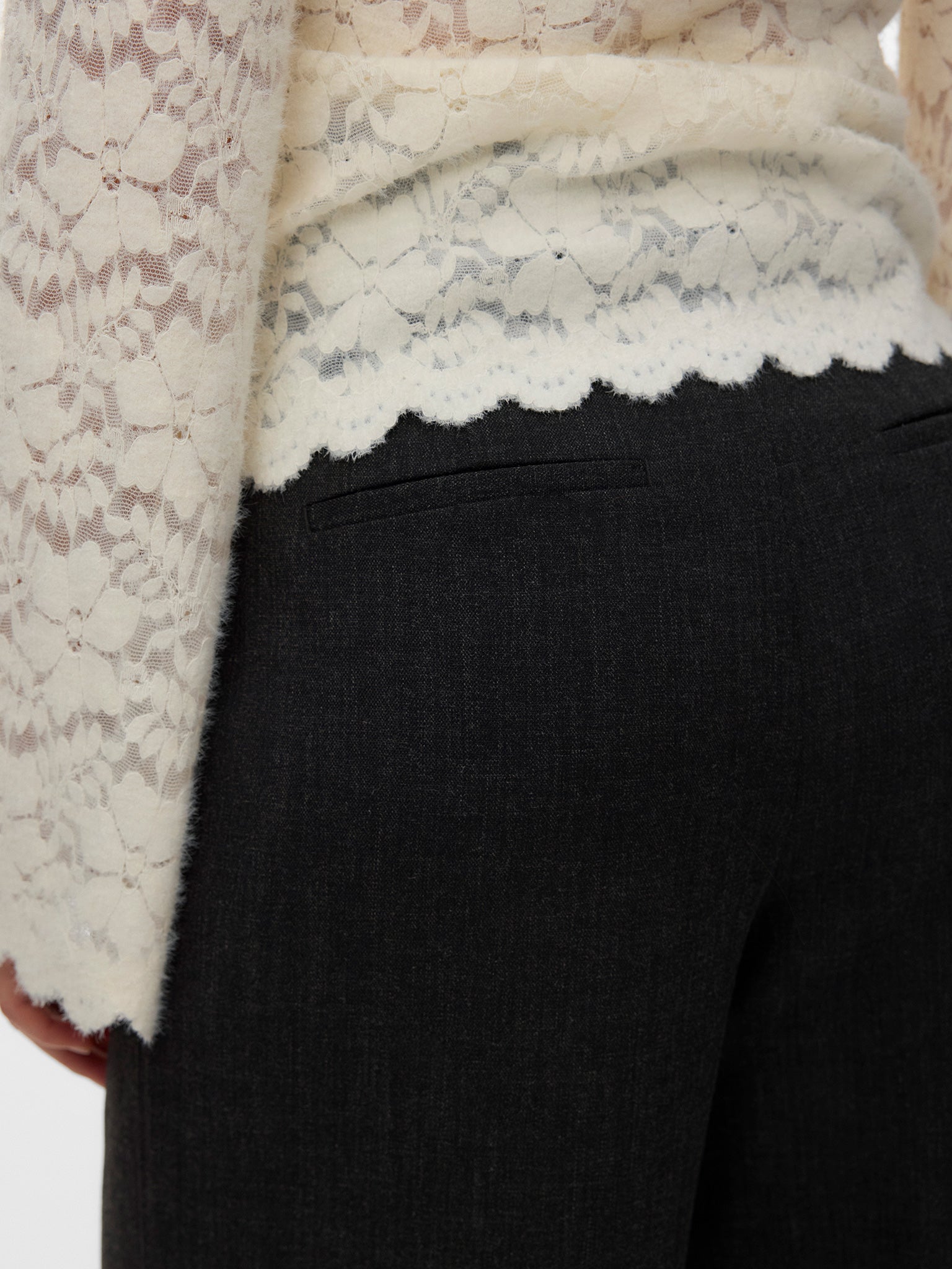 Γυναικείο παντελόνι μελανζέ VMBESTIE HW WIDE PANT NOOS 10349879 | 10349879