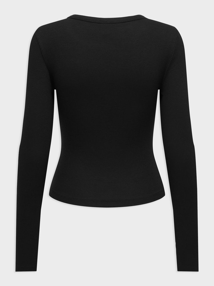 Γυναικεία μπλούζα ριπ ONLNORA L/S O NECK TOP CS JRS 15370890 | 15370890