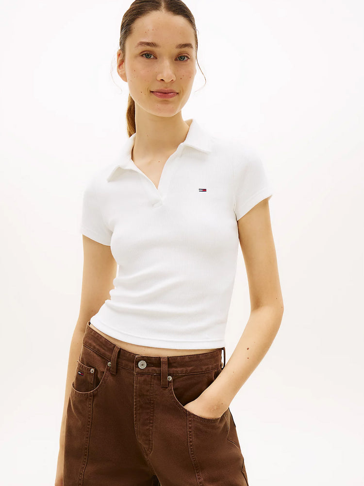 Γυναικεία μπλούζα polo TJW SLIM SH RIB POLO DW0DW22326YBL | DW0DW22326YBL