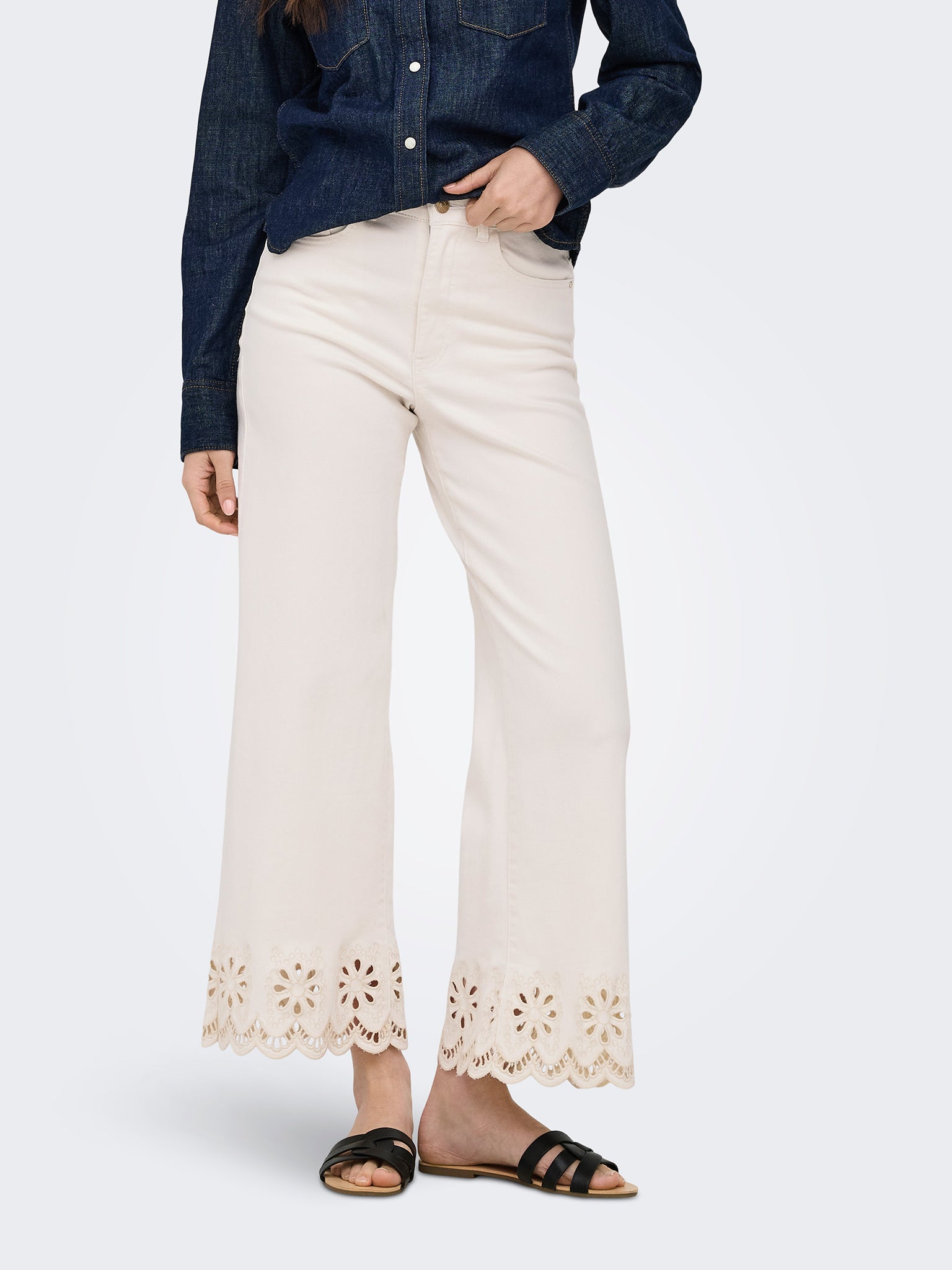 Γυναικείο παντελόνι τζιν ONLMADISON HW CROP WIDE BRO ANGL DNM 15372378 | 15372378